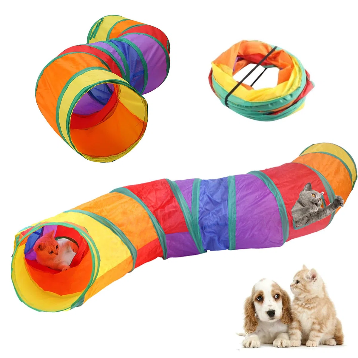 tunnel per gatti, tunnel da gioco, tunnel per gatti, tunnel pieghevole, tunnel per gatti, adatto per tunnel di piccole dimensioni, interni ed esterni
