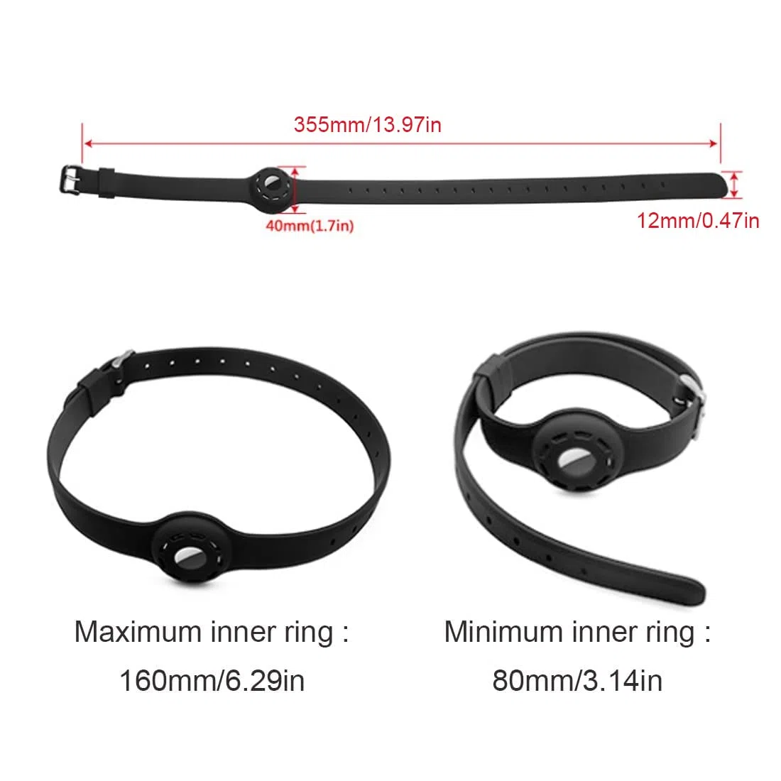Custodia protettiva per animali domestici per Apple Airtag, per dispositivo anti-smarrimento localizzatore Apple, collare per accessori cane gatto di localizzazione (Black)