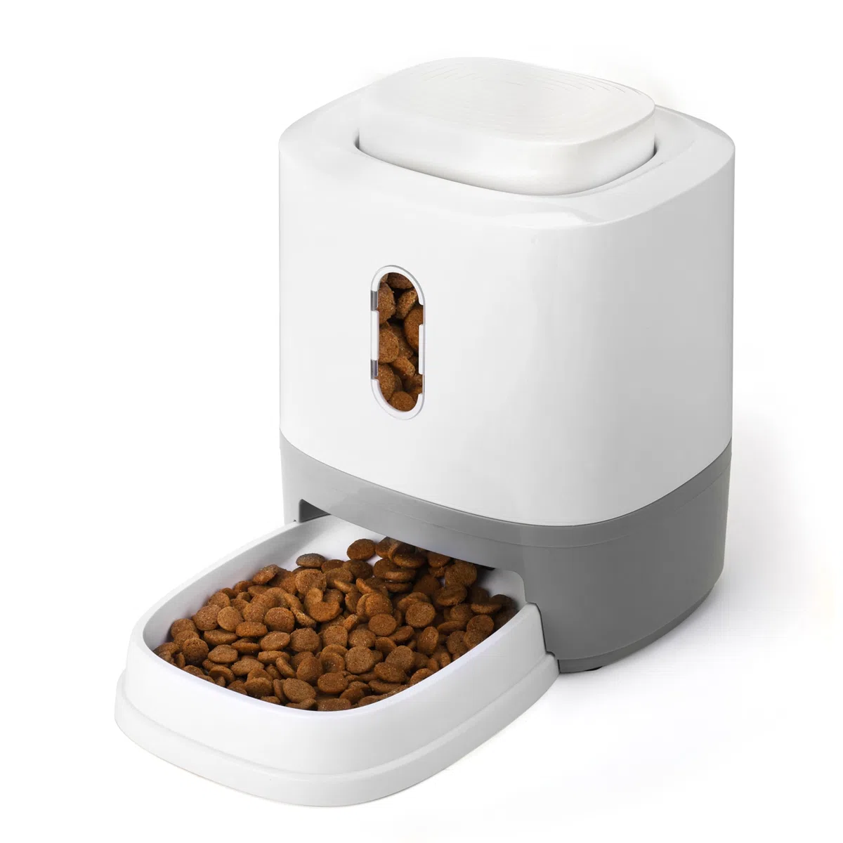 Belle Vous Dosatore Cibo per Animali Domestici - Mangiatoia Porta Cibo per Cani e Gatti Grandi - Accessori Cane e Gatto - Dog Slow Feeding Station - Grigio e Bianco