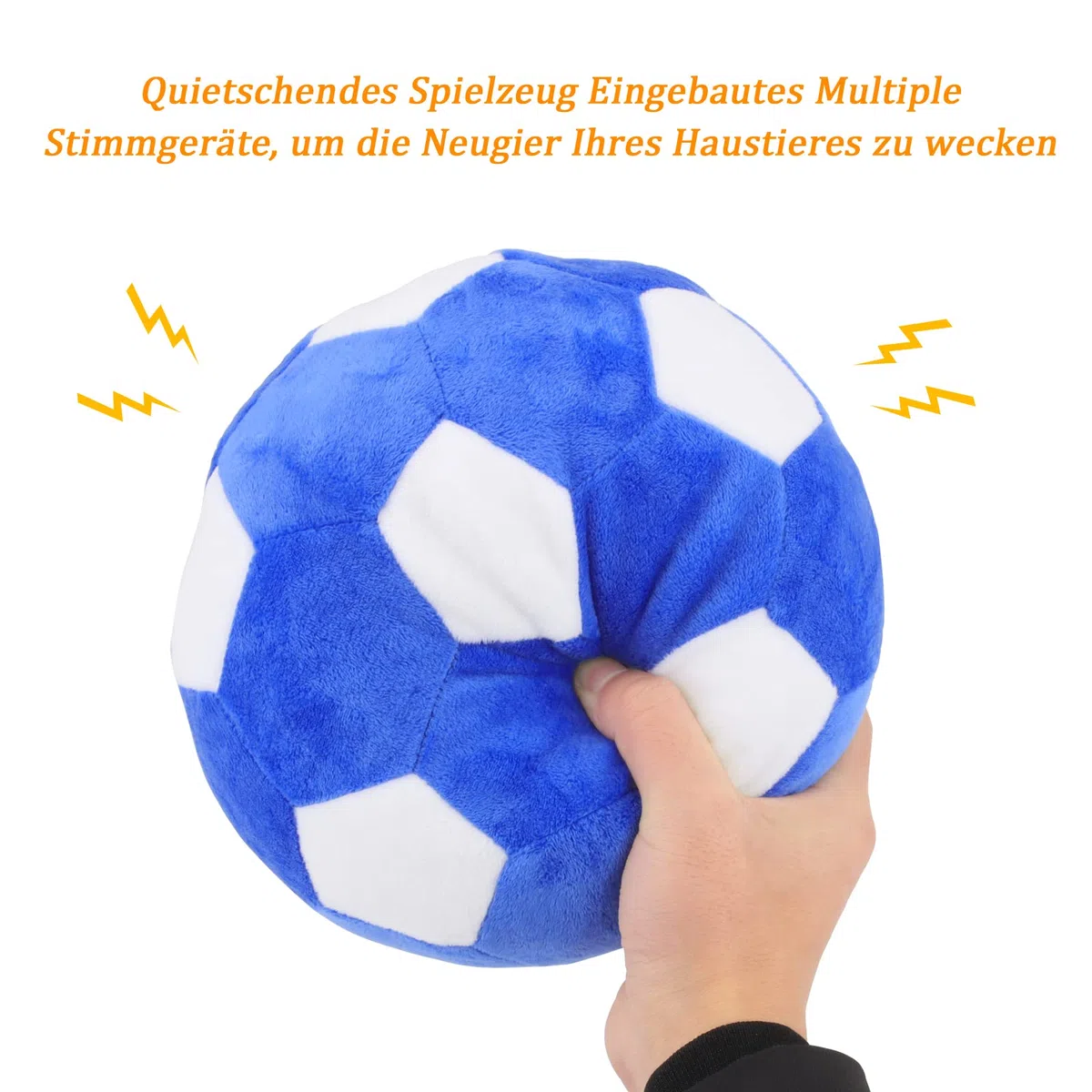 Giocattoli interattivi per cani, calcio, peluche squittio, palla per cani, giocattolo per cani di taglia media e grande, giocattolo da 7,1 in 18 cm