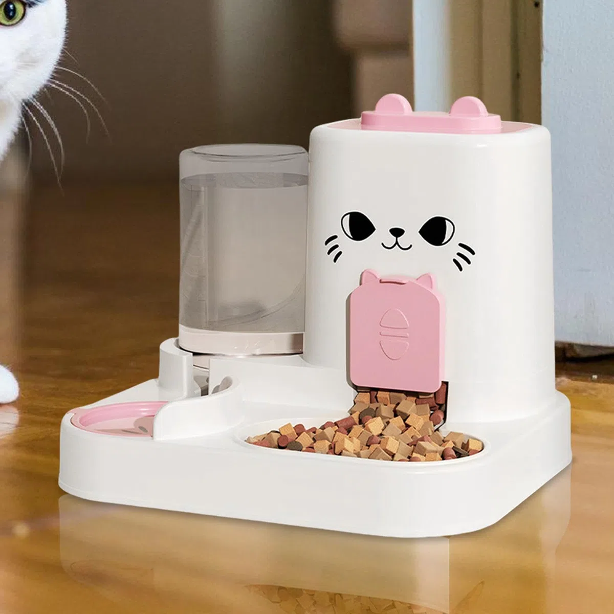 Alimentatore Automatico per Gatti - Dispenser Timer per Cibo con Distributore di Acqua | Ciotole di g