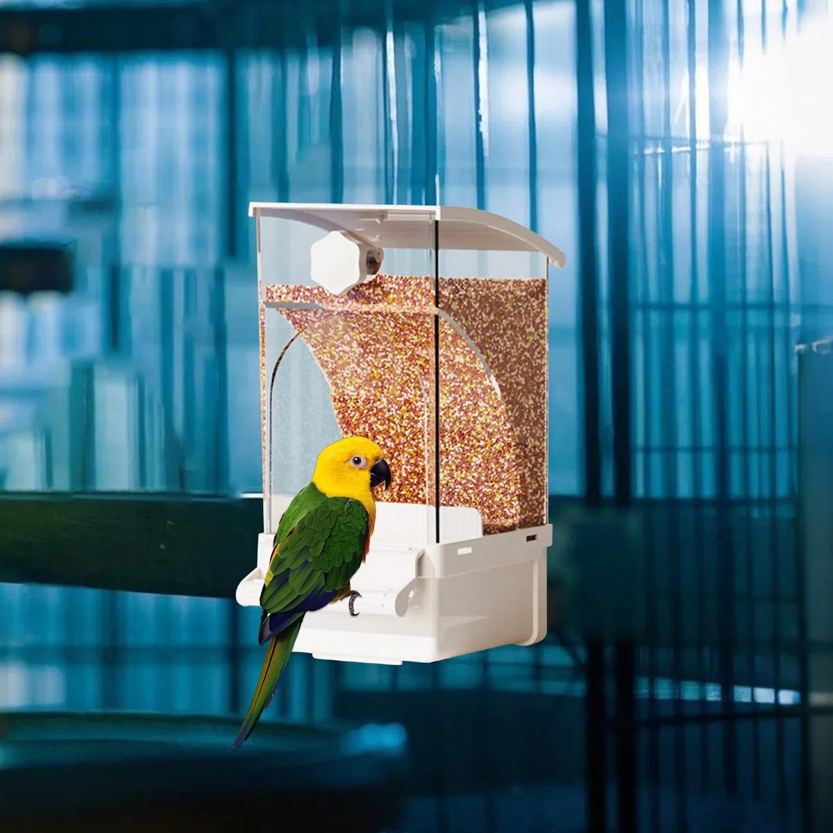 Multa per uccelli automatici per gabbia, alimentatore di pappagalli | Ciotola di cibo per uccelli auto,Accessori in gabbia, forniture per animali domestici per Cockatiel Parrot Cockatoo Canary Parakee