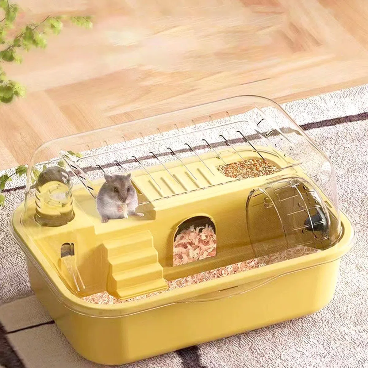 Gabbia Per Criceti – Habitat A Due Piani, Recinzione Trasparente Per Animali, Gabbia Di Sicurezza Pers Roditori, Trasportino Portatile Pers Cricetis, Adatto A Criceti, Cincillà O Gerbilli