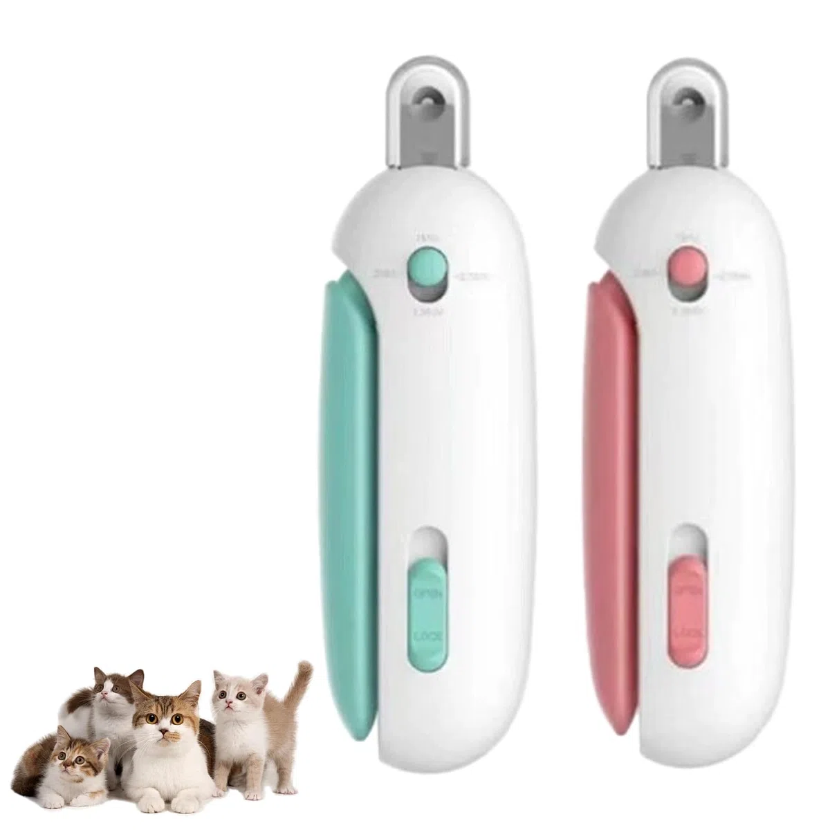 MUU Tagliaunghie Gatto Taglia Unghie Gatto Tagliaunghie per Gatti 2 Pezzo con Protezione di Sicurezza Lima Unghie Nascosta Anti-Splash Apertura Regolabile per Gattini