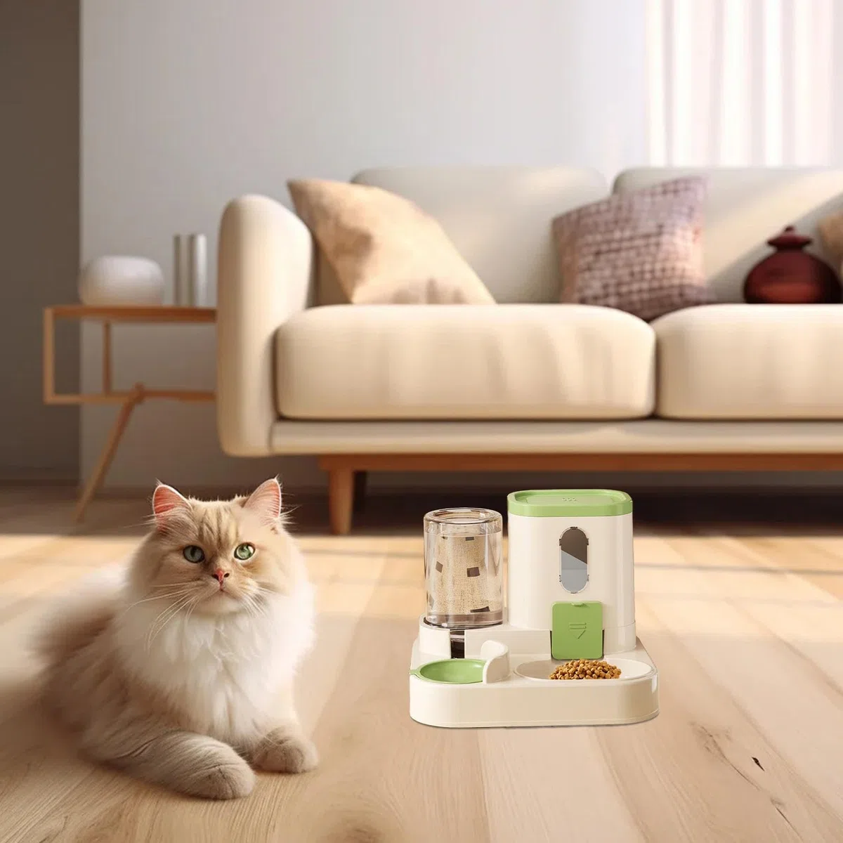 Générique Dispenser Per Cibo E Acqua Per Animali Domestici, Dispensatore Automatico Per Gatti E Cani, Alimentatore E Bevitore Di Acqua, Materiale PP Sicuro, Facile Da Riempire E Pulire