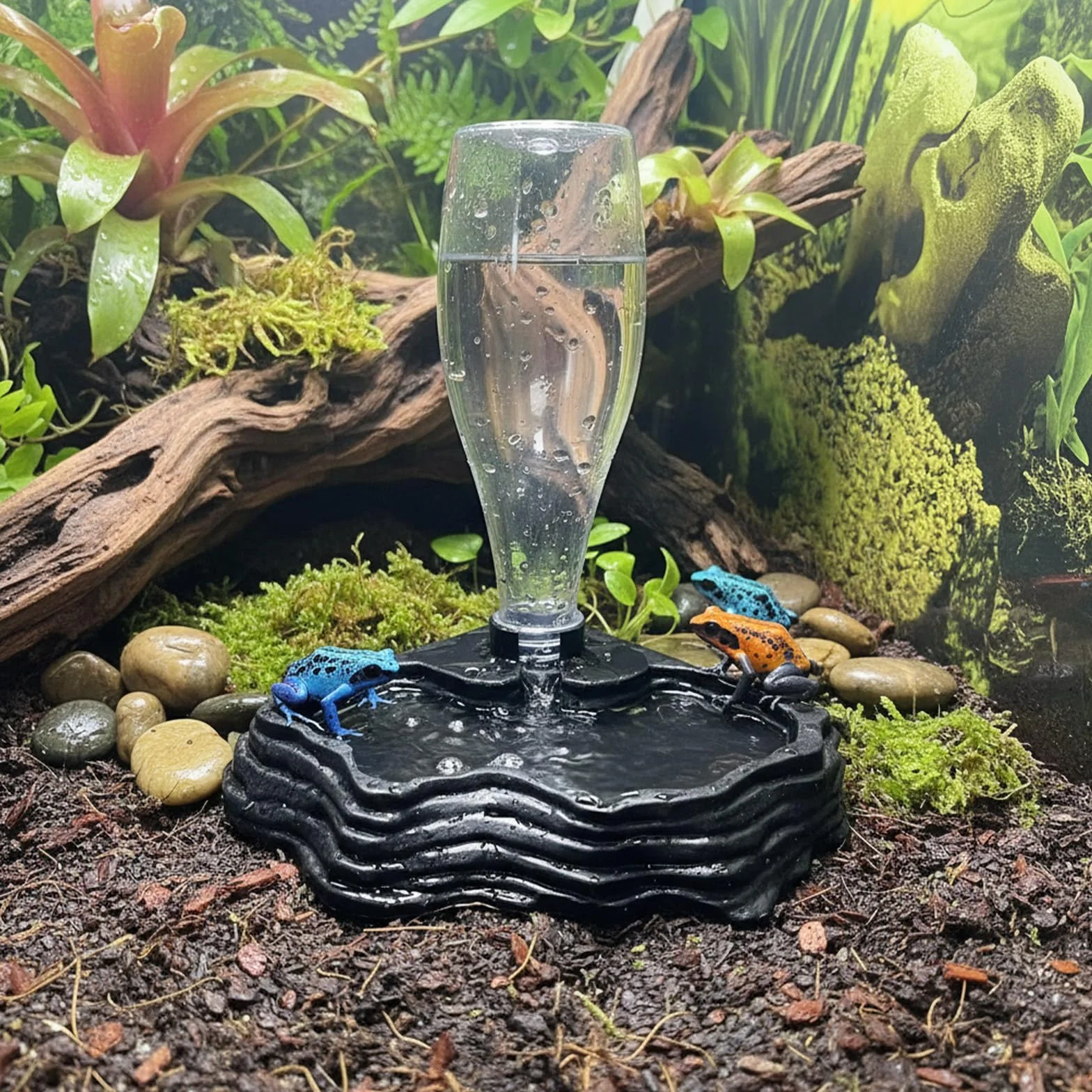 Abbeveratoio per Tartarughe di Terra Distributore di Acqua per Rettili Automatica per Anfibi Ciotola per Tartarughe,Rana