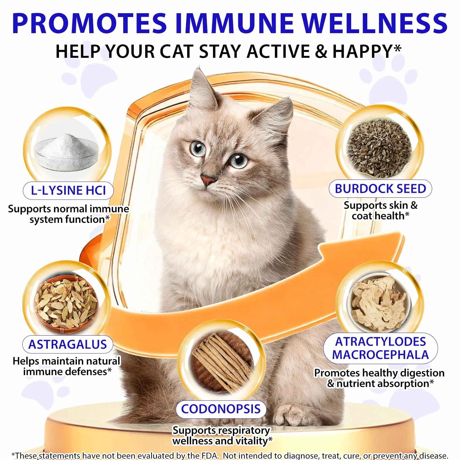 Gocce di L-Lisina per Gatti e Gattini | Rafforza il sistema immunitario & supporta la funzione respiratoria | Allevia Allergie, Coryza e Starnuti | 60ml - Gusto Pollo