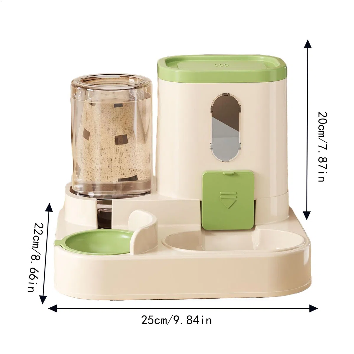 Générique Dispenser Per Cibo E Acqua Per Animali Domestici, Dispensatore Automatico Per Gatti E Cani, Alimentatore E Bevitore Di Acqua, Materiale PP Sicuro, Facile Da Riempire E Pulire