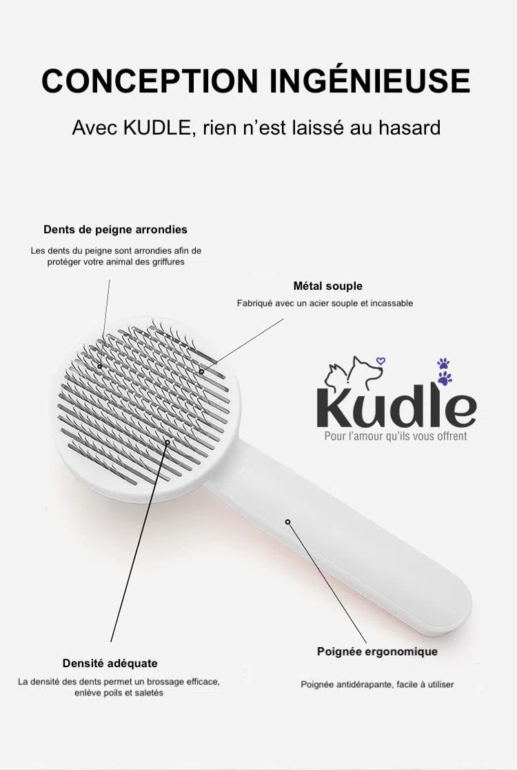 Grehge h, Self-Cleaning Dead Hair Brush for Cats Dogs Long Short Hair to Effectively Remove Up to 95% of Dead Hair (Blue)
