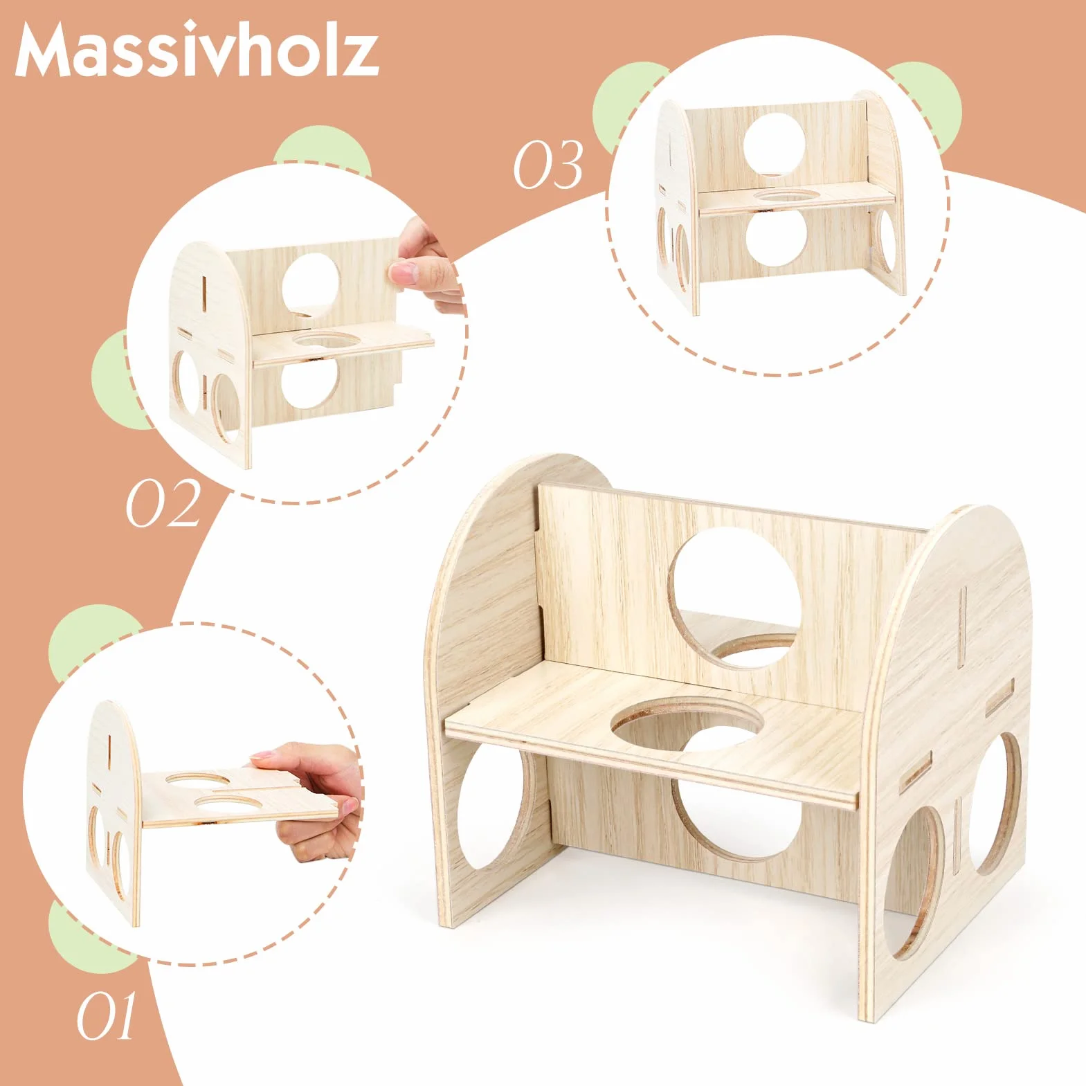 6 pezzi giocattoli per criceti fai da te in legno, nascondiglio per casa, giocattoli da masticare, accessori, porcellini d'India, cincillà, gerbilli, criceti nani