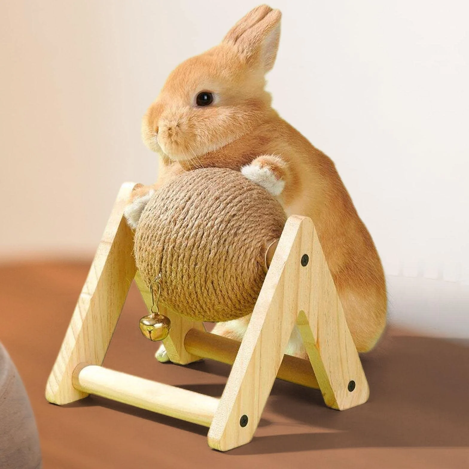 Coniglio Scratch Toy Ball Coniglio Scratching Ball Protezione per Mobili Stabile Portatile Scratcher Con Palla per Piccoli Animali Di, Giocattoli Da Masticare per Conigli