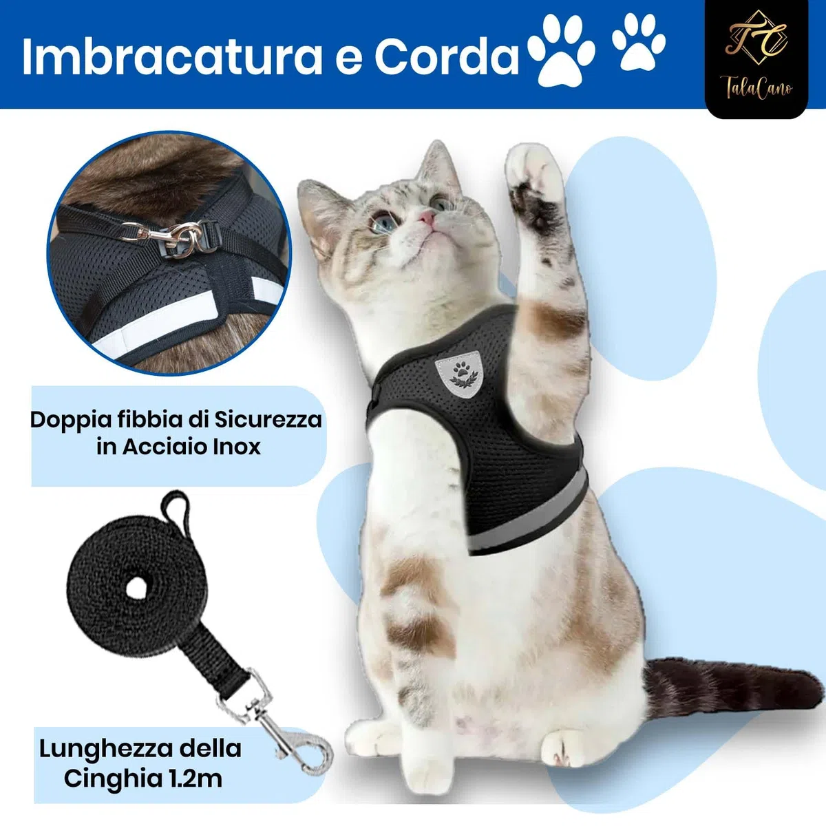 Pettorina Gilet per gatti regolabile con guinzaglio, per animali domestici (SIZE MEDIUM)