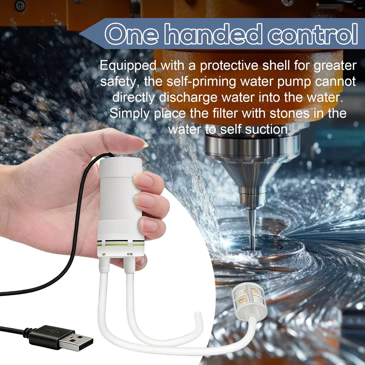 Pompa Dell'acqua Elettrica Autoadescante USB: Mini Pompa Dell'acqua, 5 V, Con Tubo Da 10 M, Design Portatile E Leggero, Pompas per Acqua Di Piccole Dimensioni per Piscina, Irrigazione, Acquario, St
