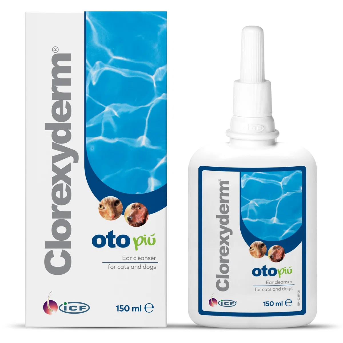 Clorexyderm Oto Più 150 Millilitri – Soluzione Potenziata per la Pulizia delle Orecchie di Cani e Gatti – Igiene Profonda in Caso di Sporco Persistente