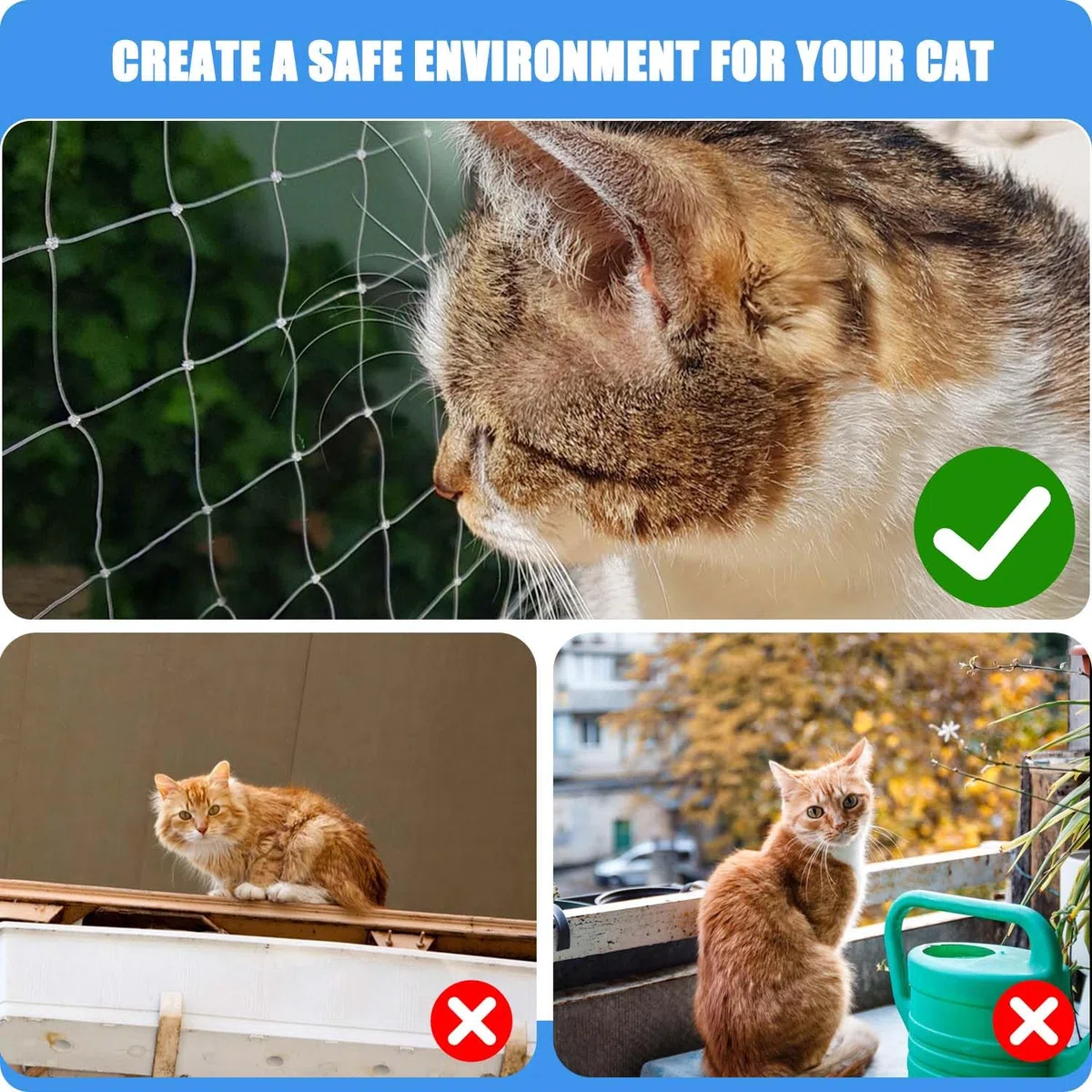 5 x 5m Rete Gatti Balcone, 2.5cm Rete per Gatti, Rete per Gatti Balcone, Rete Balcone per Gatti, Rete Gatto Adatto per Interni ed Esterni Scale Finestre Balconi Terrazze Giardini