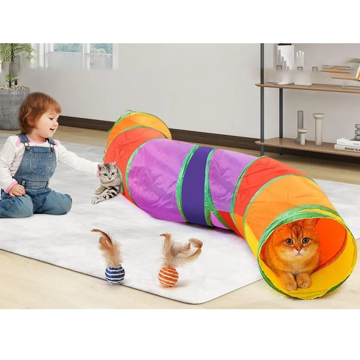 tunnel per gatti, tunnel da gioco, tunnel per gatti, tunnel pieghevole, tunnel per gatti, adatto per tunnel di piccole dimensioni, interni ed esterni