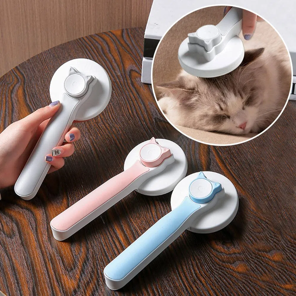 Grehge h, Self-Cleaning Dead Hair Brush for Cats Dogs Long Short Hair to Effectively Remove Up to 95% of Dead Hair (Blue)