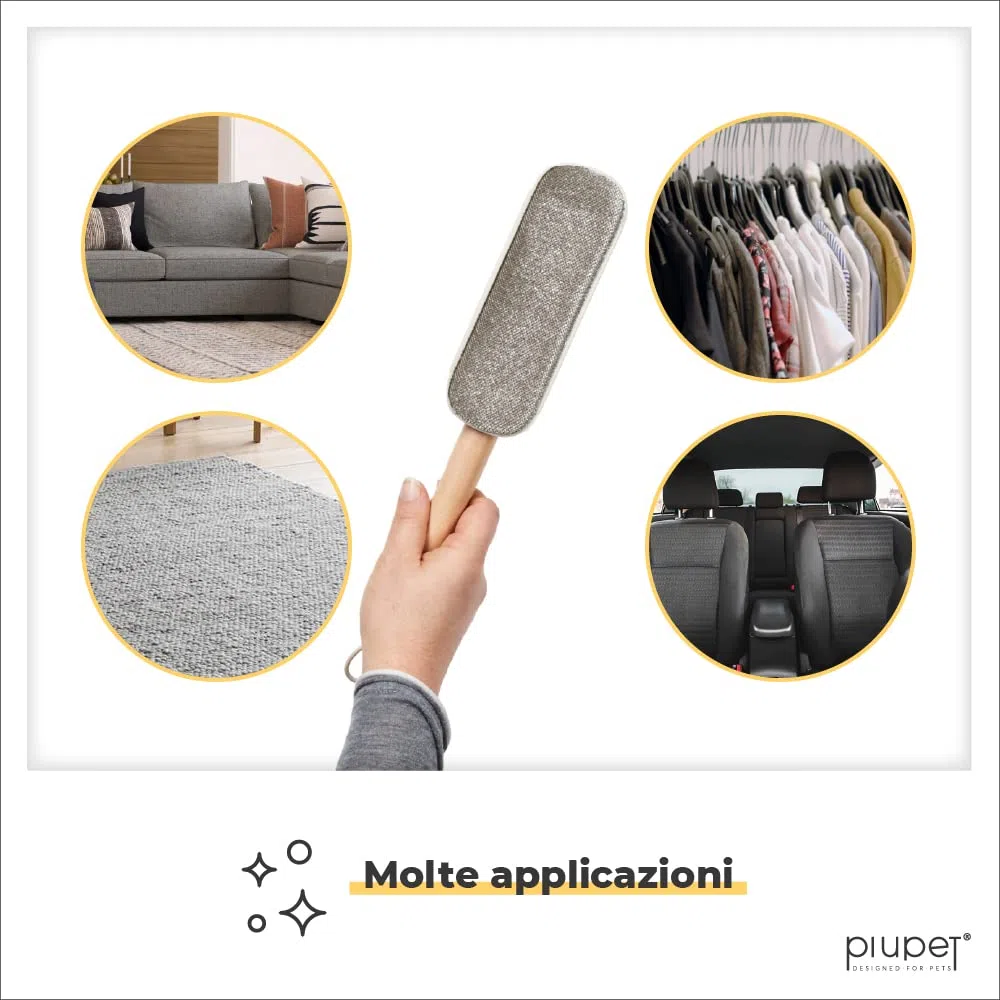 PiuPet® Spazzola Levapelucchi I Autopulente I Togli peli Animali I rimuovi peli Gatto/Cane