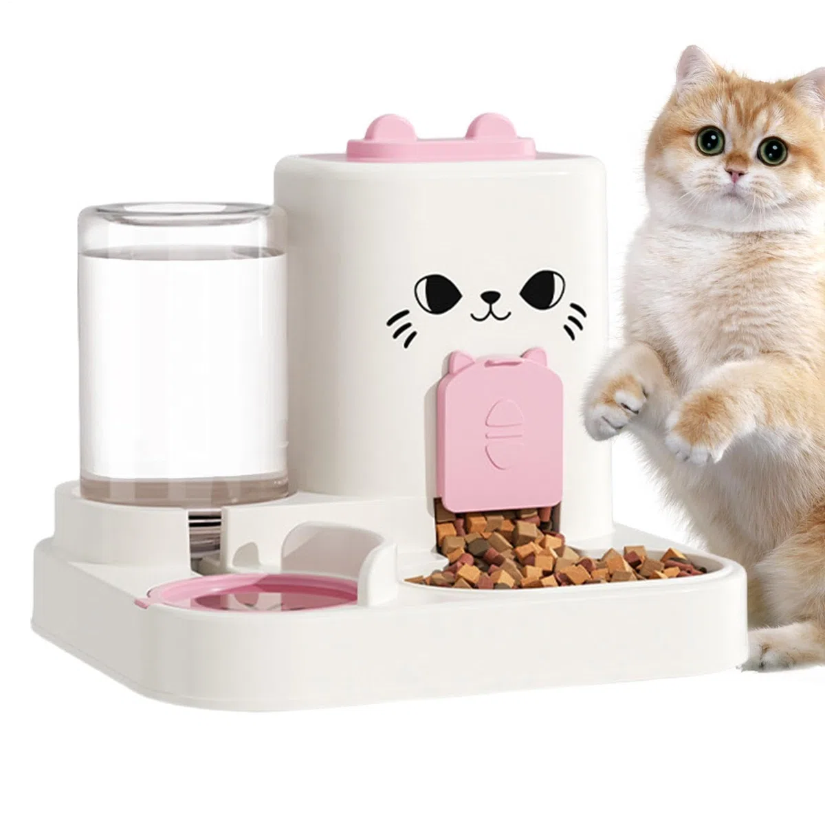 Alimentatore Automatico per Gatti - Dispenser Timer per Cibo con Distributore di Acqua | Ciotole di g