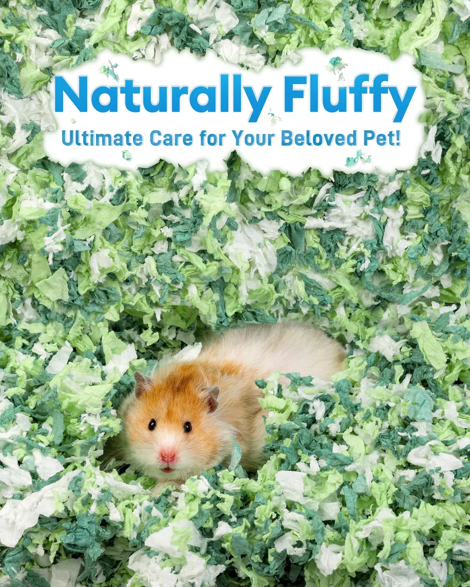 BUCATSTATE Hamster Bedding - Biancheria da letto da 15 l, 99% priva di polvere e antiodore, in carta naturale, per conigli, ratti, criceti siriani, ricci, verde menta