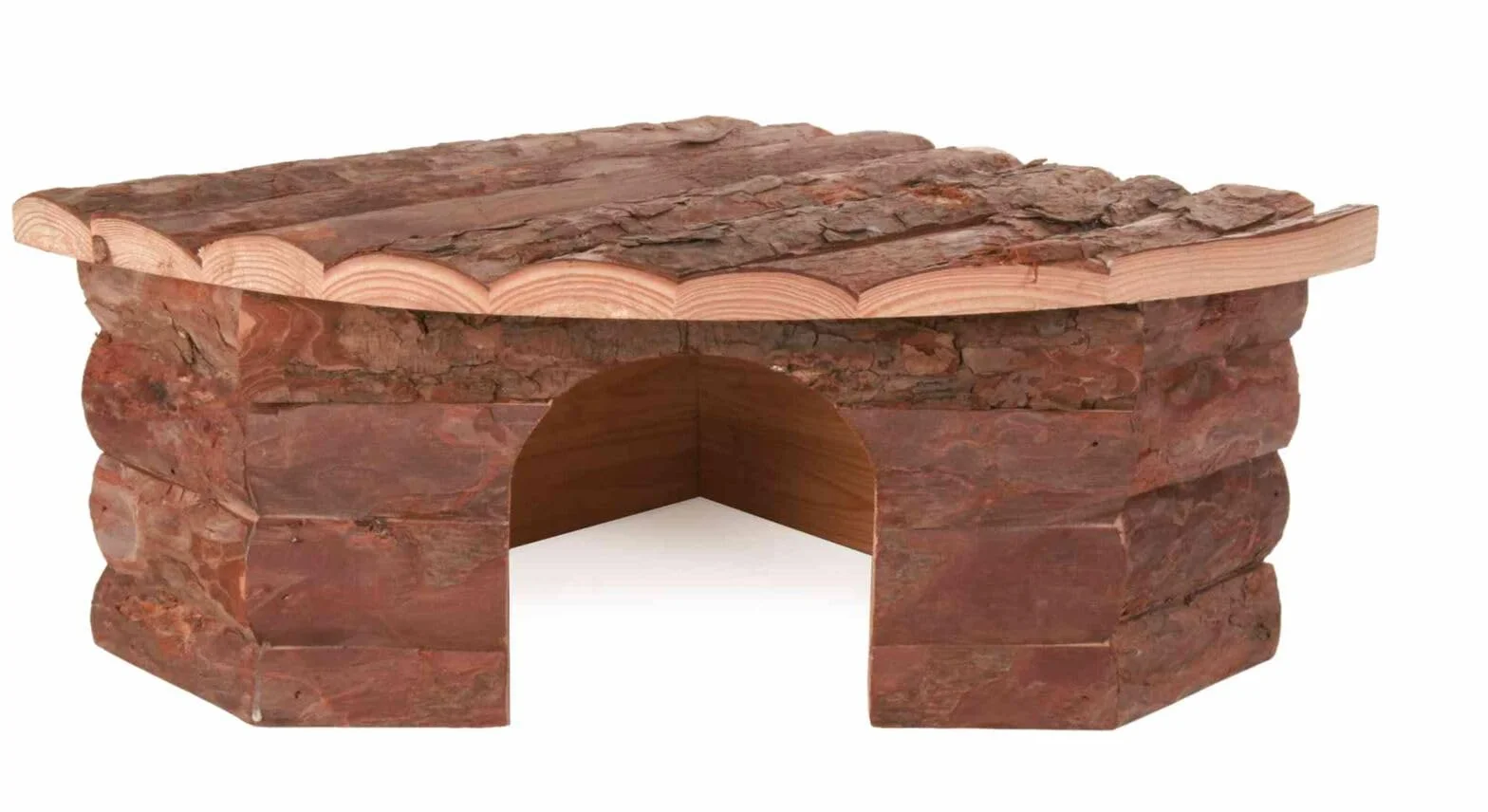 TRIXIE 62043 Jesper - Casetta angolare per porcellini d'India, conigli nani, in corteccia d'albero, 42x15x30 cm