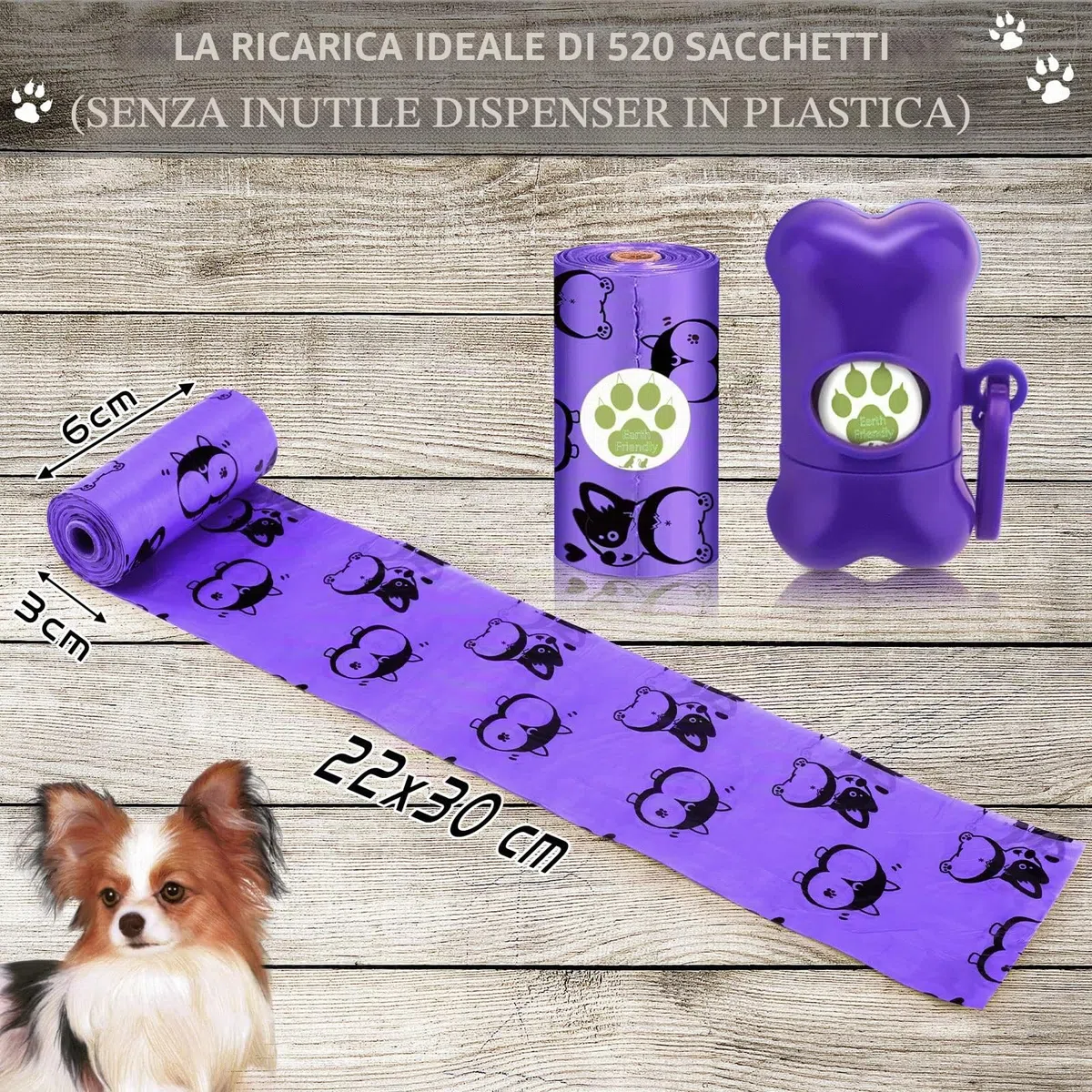 Amzeeniu Borsa raccogli Crotte, 540 sacchetti per espulsione cane, 36 rotoli per rifiuti cani, spessi e resistenti, facili da demolire sacchetti impermeabili