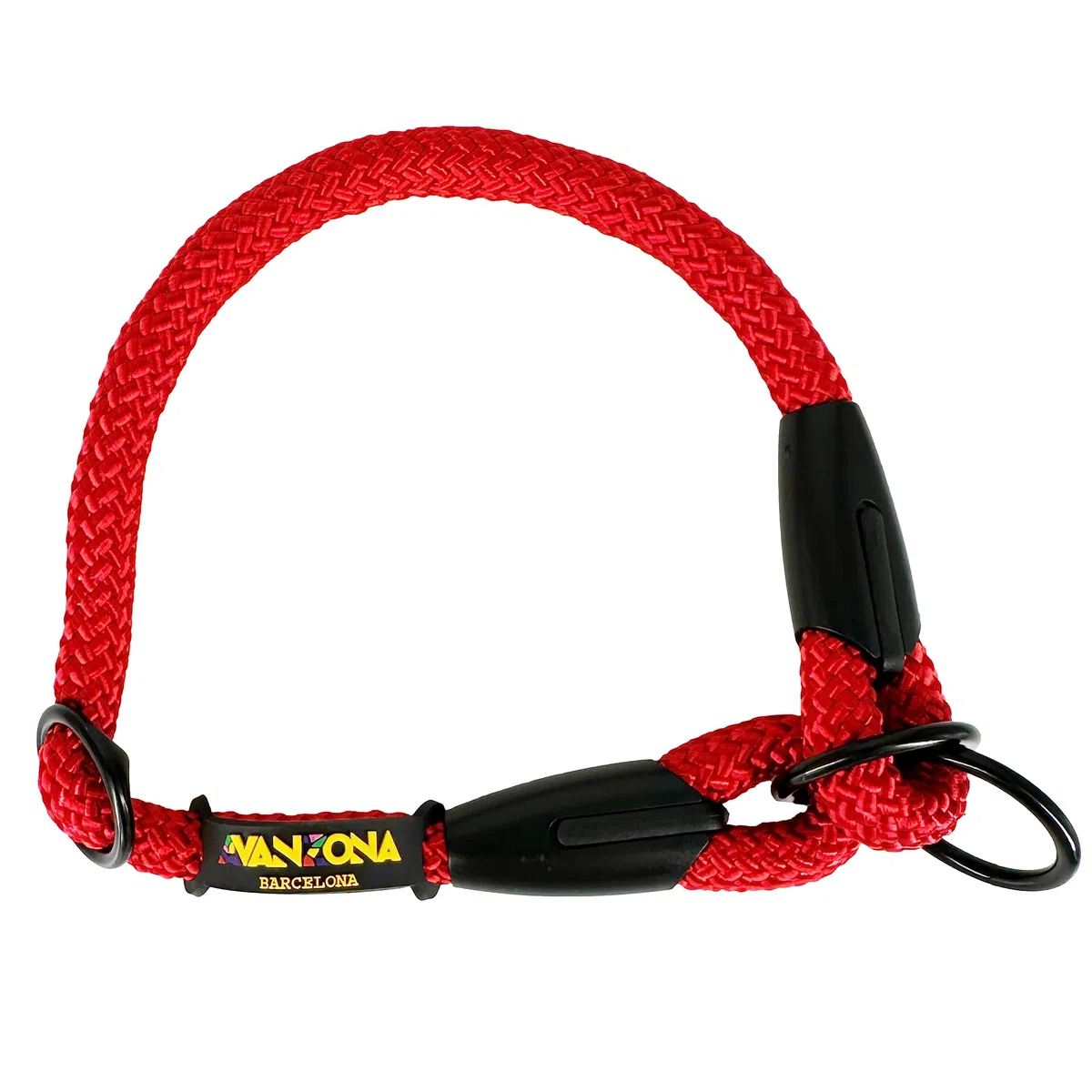 Collare da Addestramento per Cani, Antitrazione, Regolabile, in Corda di Poliestere di Alta Qualità, per Cani Piccoli, Medi e Grandi, Prodotto in Spagna. Rosso. XS (≤50CM).