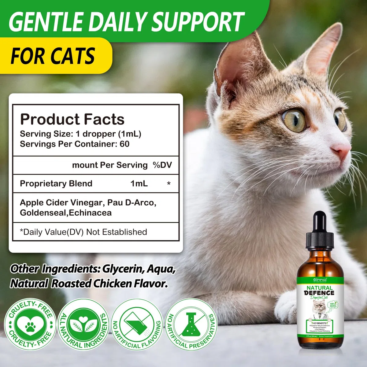 Antibiotici Per Gatti Per Infezioni, Supporto Alle Difese Immunitarie E Alle Allergie Dei Gatti, Sollievo Dal Prurito, 60ml