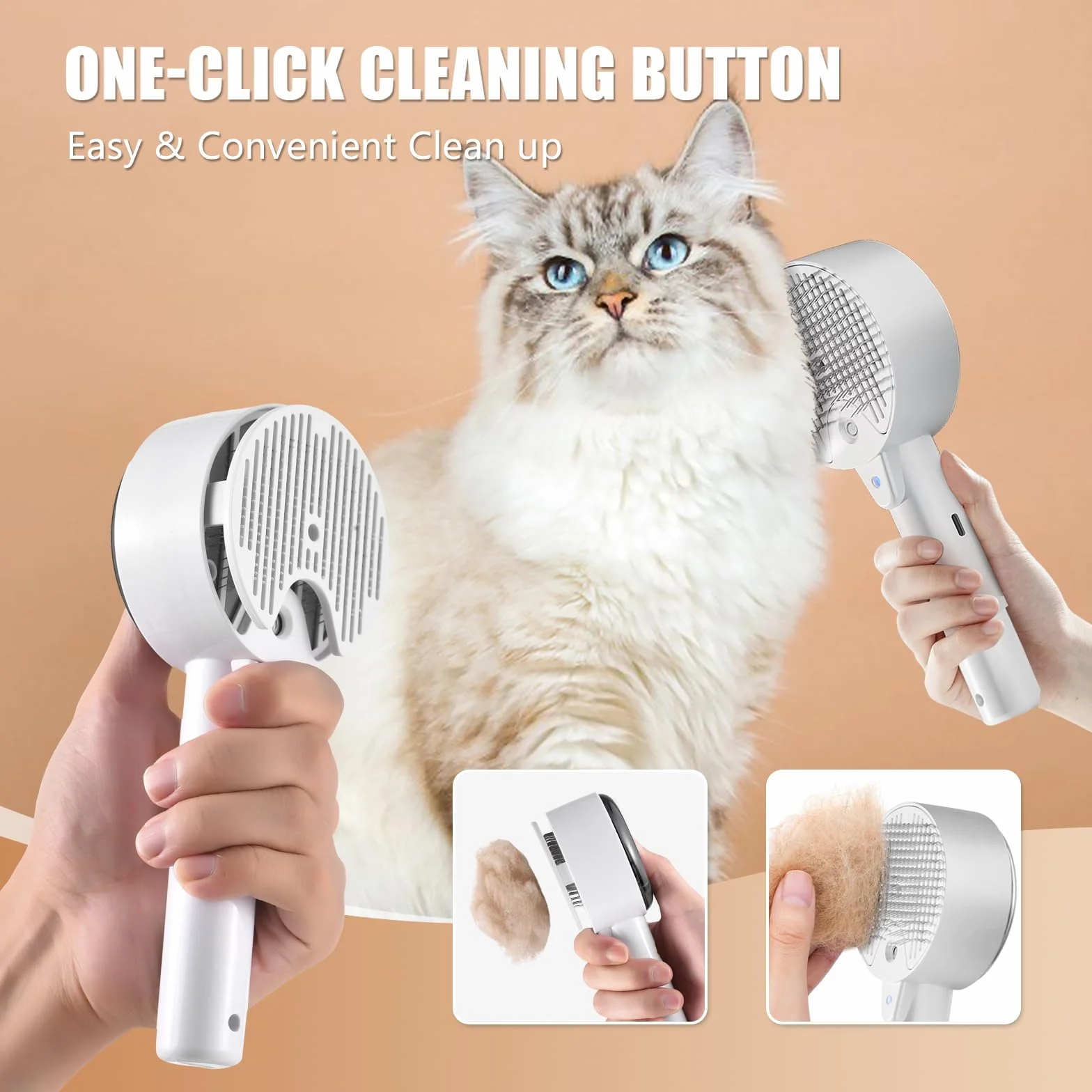 Spazzola a Vapor per Gatti 4 In 1 Spazzole Vapora per Cani Capelli per Massaggio,Cura e Depilazione Steamy Cat Brush Spazzol Gatto con Vapore per Capelli Lunghi Corti