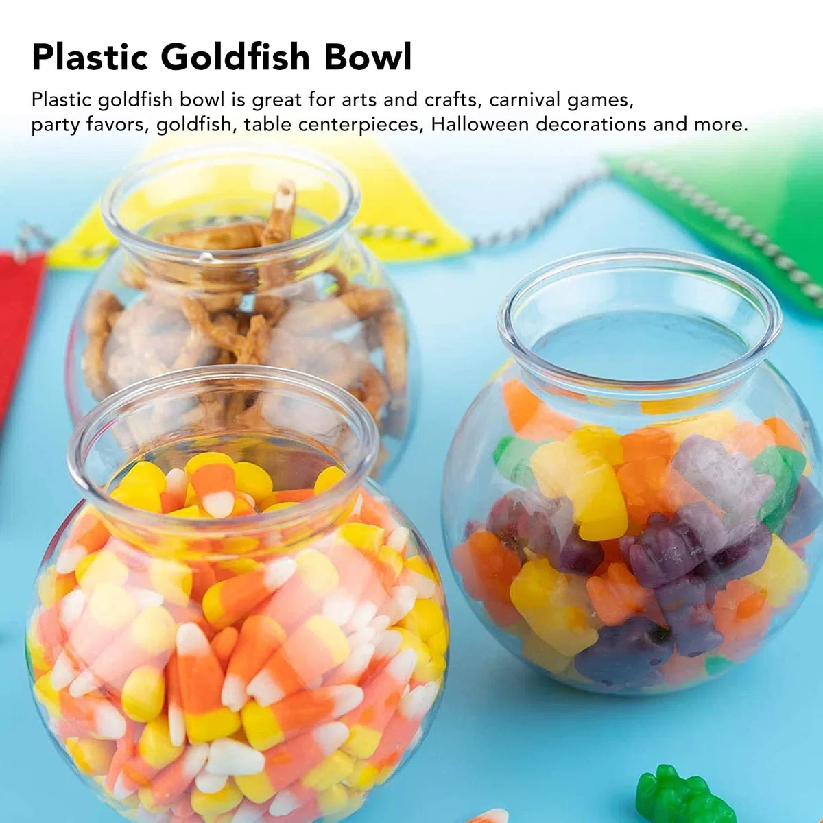 Acquario Rotondo in Plastica Trasparente, Vasca per Pesci Multifunzionale, Decorativo per Scrivania e Libreria, Dimensione L
