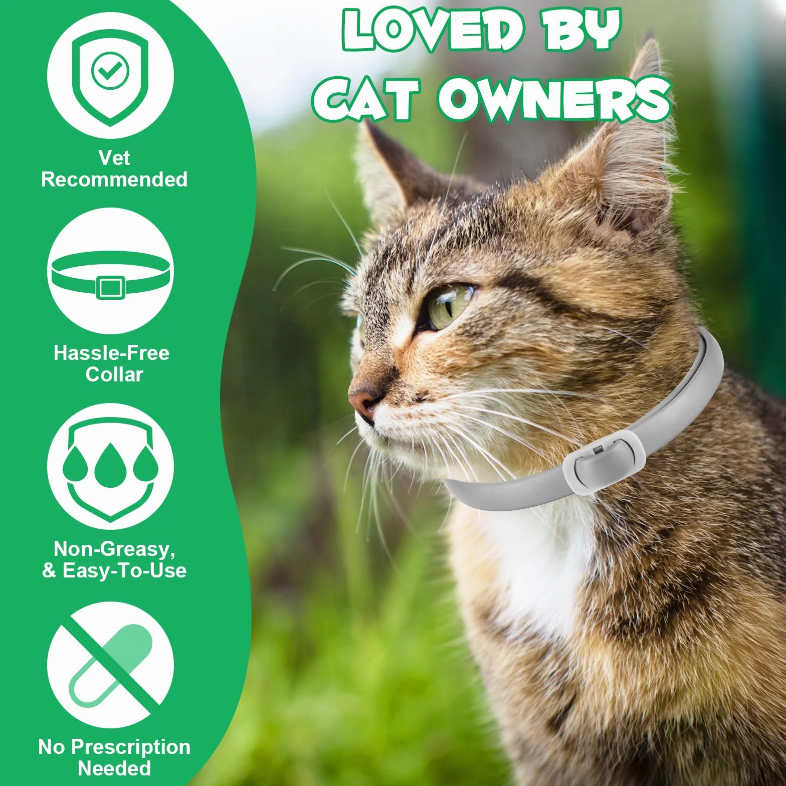 Collari Antiparassitari Per Gatti,Naturali Collare Antipulci e Zecche per Gatti,Collare Regolabile Impermeabile,Elimina pulci, zecche, pidocchi,4 * 6 Mesi di Efficacia Protezione