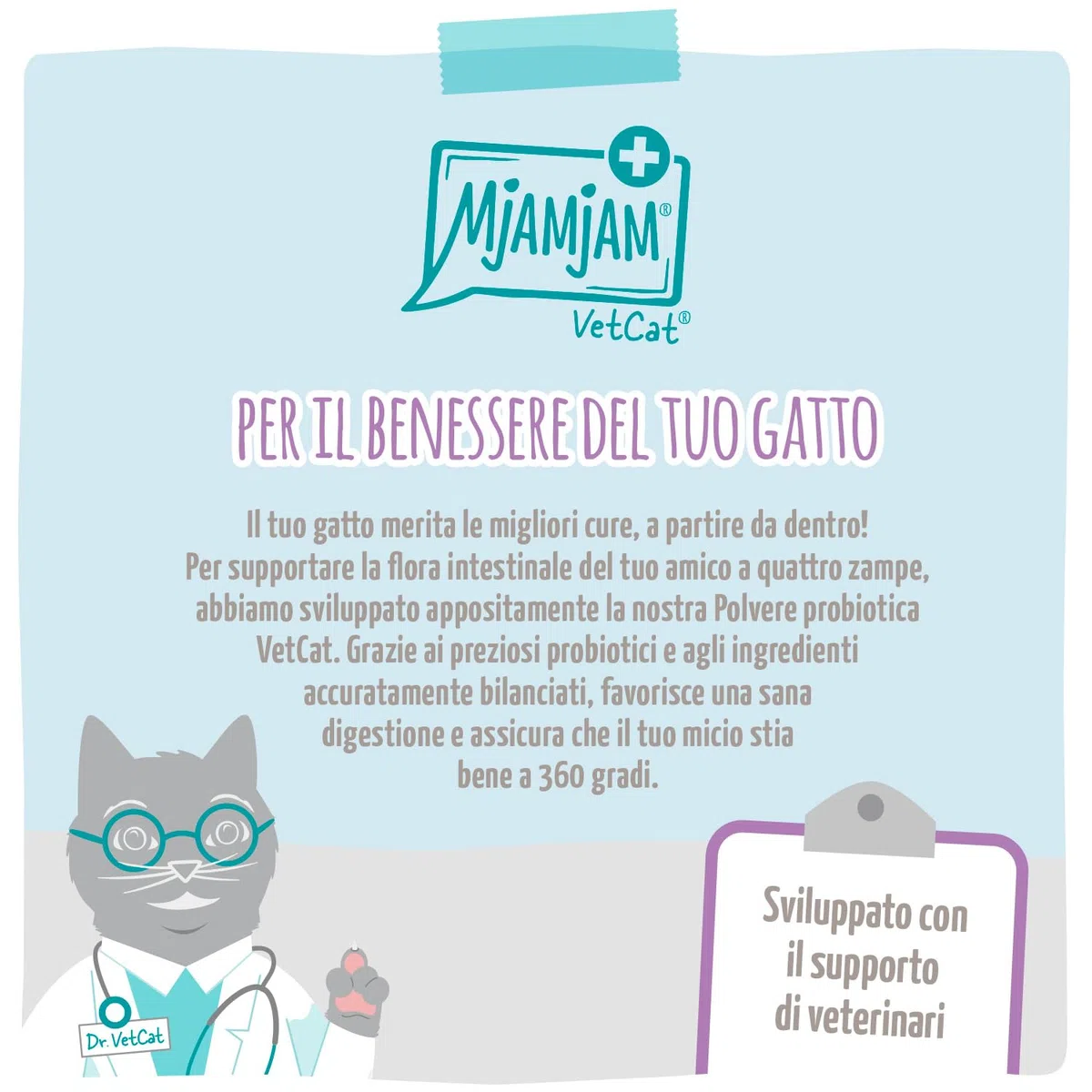 MjAMjAM VetCat - Probiotico - Pre e Probiotico in polvere, confezione da 1 (1 x 40g)