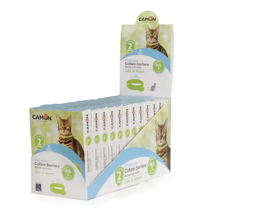 Camon Collare Barriera all'Olio di Neem per Gatti 3 Confezioni Linea Protection Protezione da Insetti e Parassiti