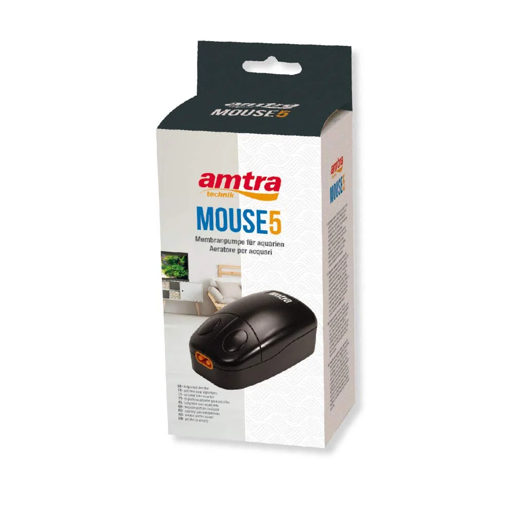Amtra Mouse - Aereatore acquario silenzioso,compatto,per filtro acquario, schiumatoi e giochi d'acqua, 1,8 L - 2,3 W/ 10x5,5x4 CM