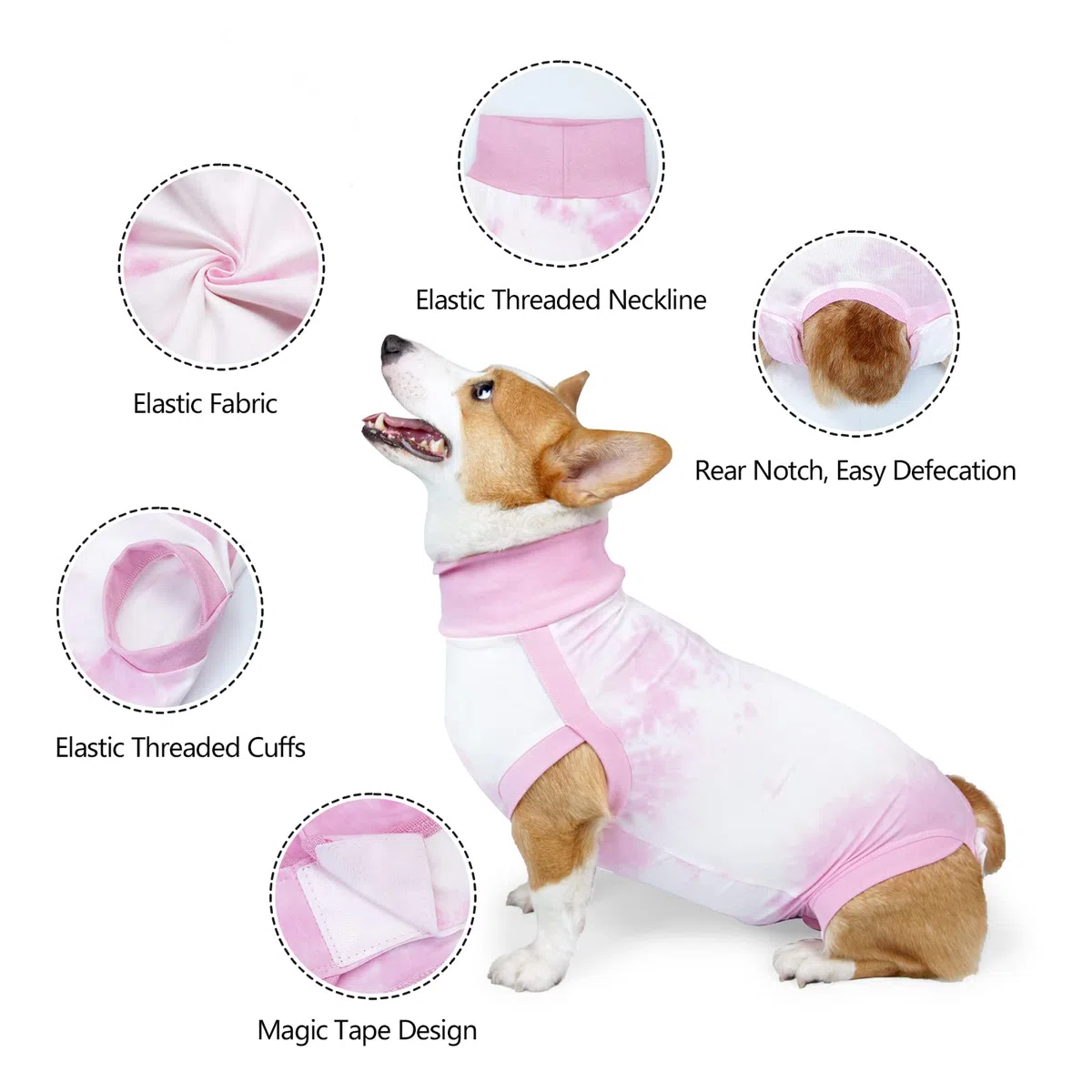 LIANZIMAU Body Cane Post Operatorio Maschio Tuta Post Operatoria Cane Femmina Tuta Cane Chirurgica per Cani Alternativa Collari Protettivi e coni per Cani Recupero Cane