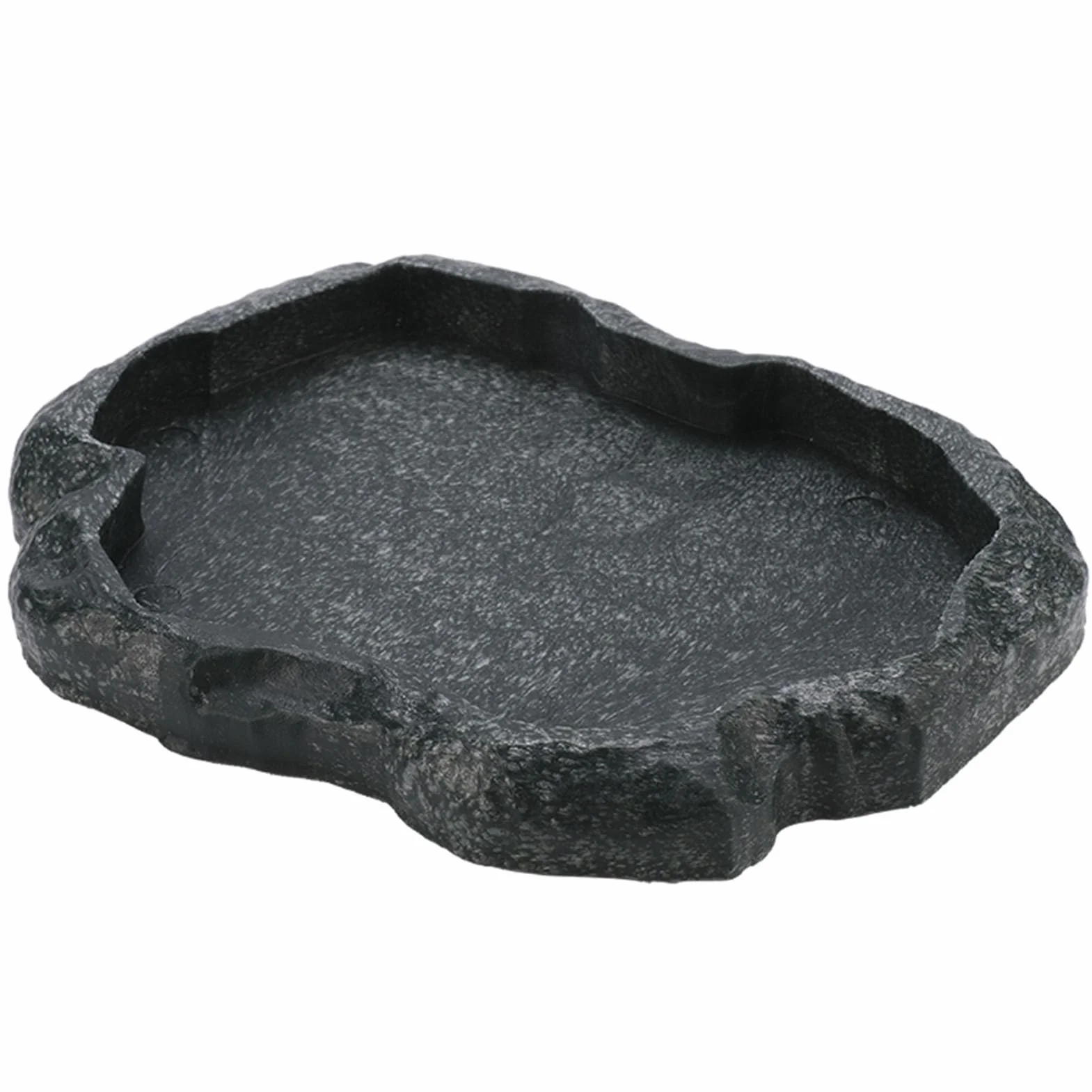 Yosoo Health Gear Ciotola per cibo con roccia, acqua e mangime, terrario, ciotole per rettili e anfibi, ciotola per acqua per tartarughe, mangime per rettili (verde scuro M.)