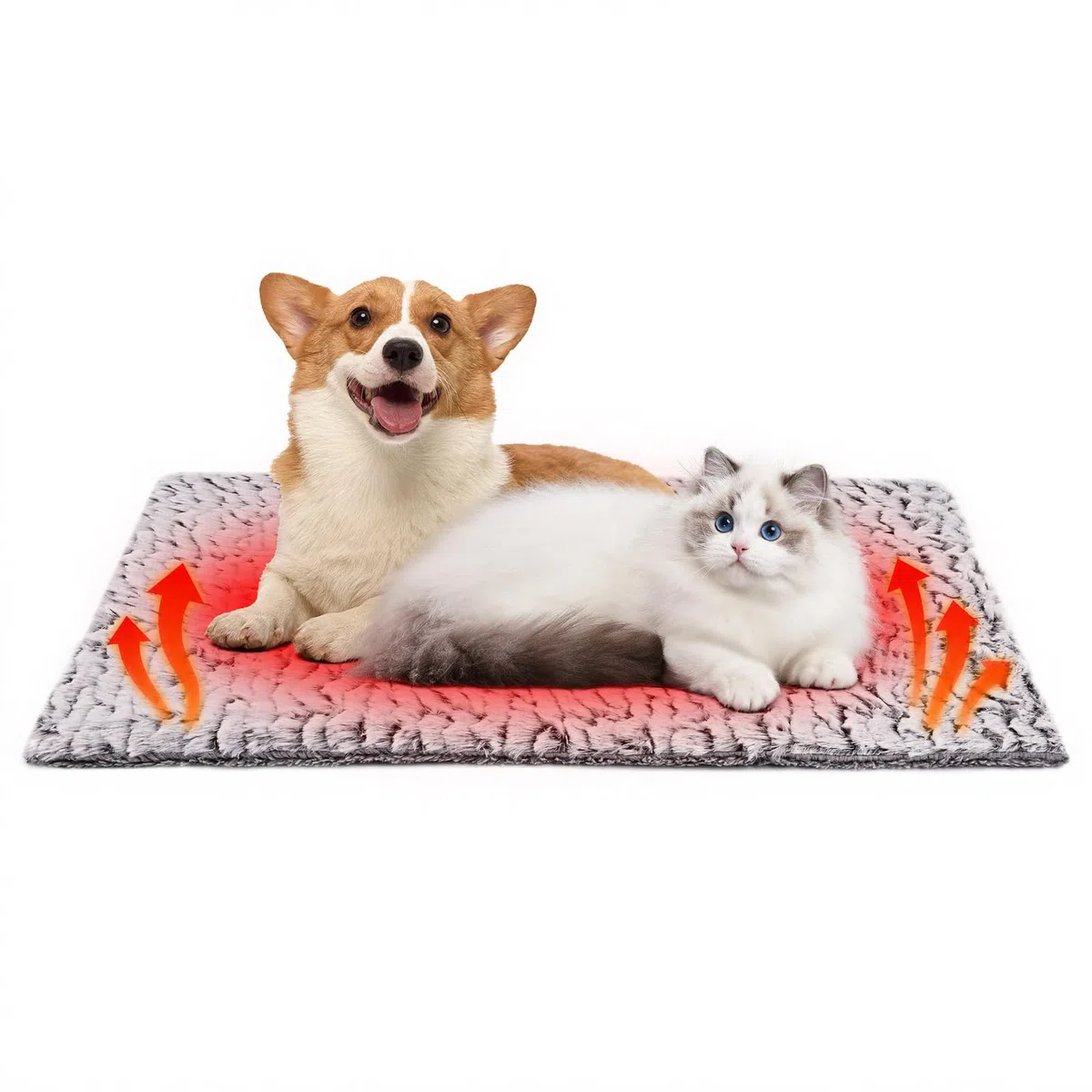 Tappetino riscaldante per Gatti,Coperta Termica Gatto,Senza eelettricità e batterie,Cuscino Autoriscaldante per Cane,Lavabile in Lavatrice,Gatto Interno Esterno 60x80cm(M)