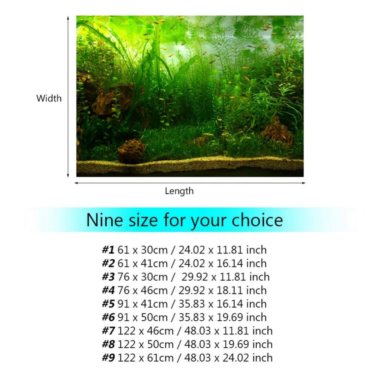 Akozon Sfondo Acquario 80x40 Acquario Poster di Sfondo, Acquario Stile Acquario Acquario Acquario Sfondo Poster Adesivo Addensare Adesivo in PVC statico aggrapparsi sullo Sfondo Decorazioni Decorati