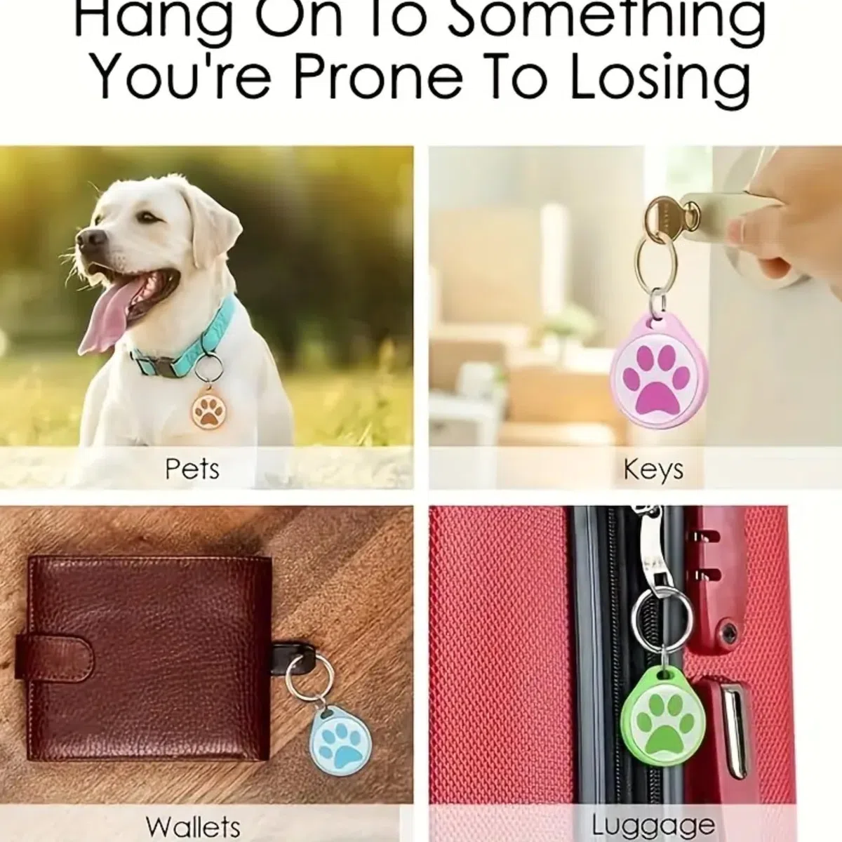 AIR Tag ID Intelligente per Animali con QR Code, Medaglietta in Resina ABS per Cani e Gatti, Design Zampa, 25mm, Rosso e Nero, per non perdere il tuo amico peloso.