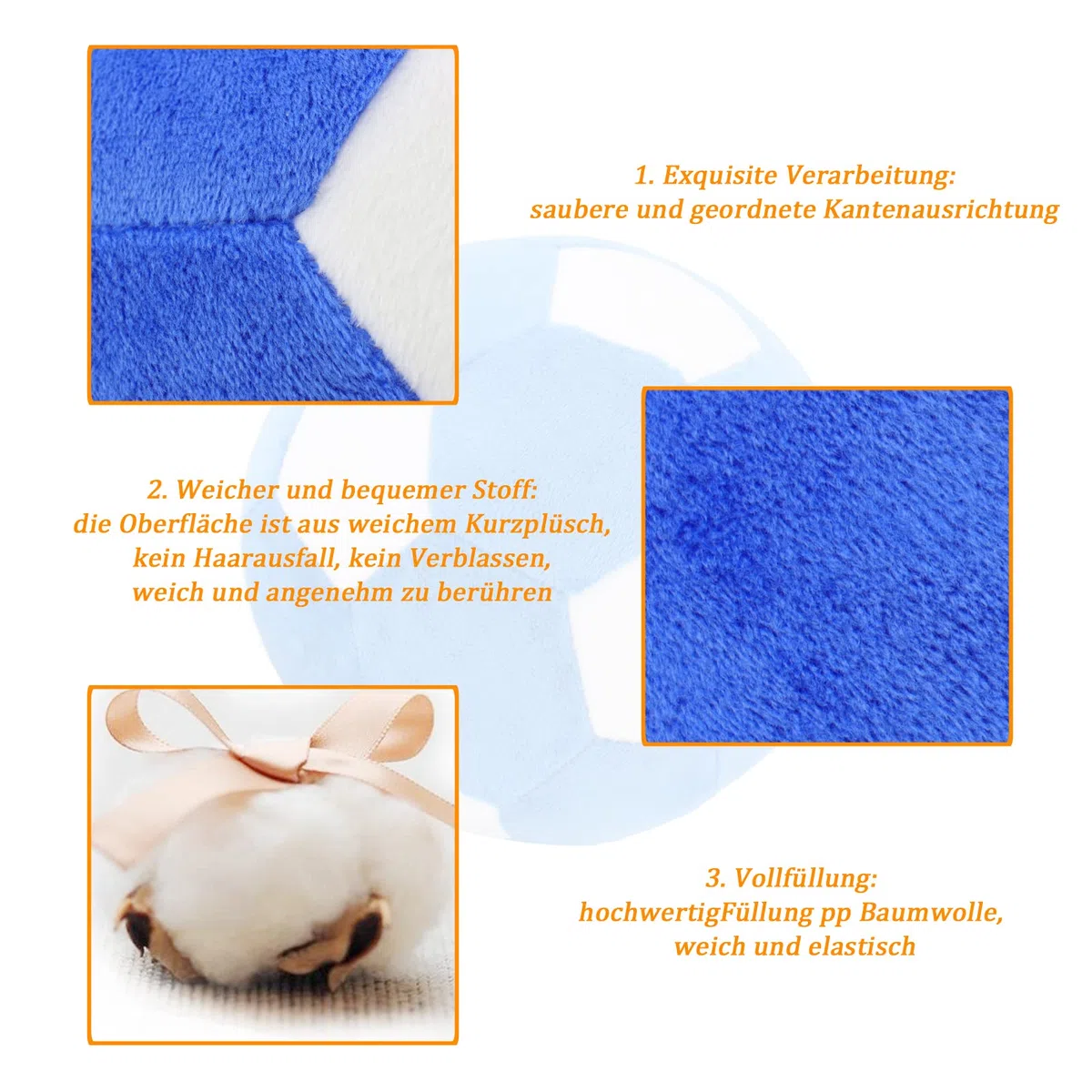 Giocattoli interattivi per cani, calcio, peluche squittio, palla per cani, giocattolo per cani di taglia media e grande, giocattolo da 7,1 in 18 cm