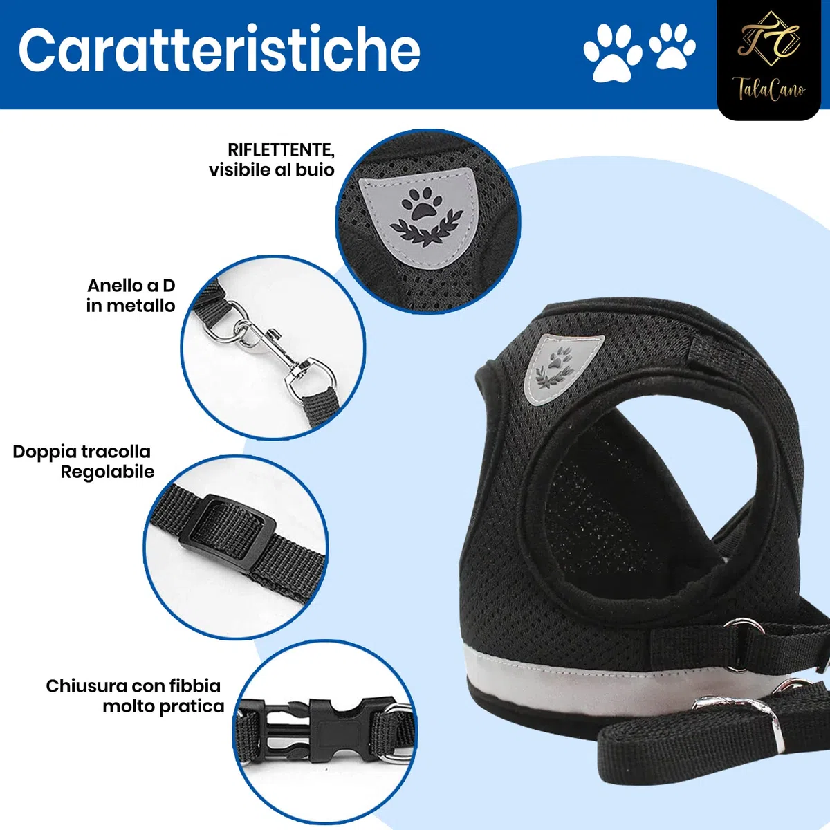 Pettorina Gilet per gatti regolabile con guinzaglio, per animali domestici (SIZE MEDIUM)