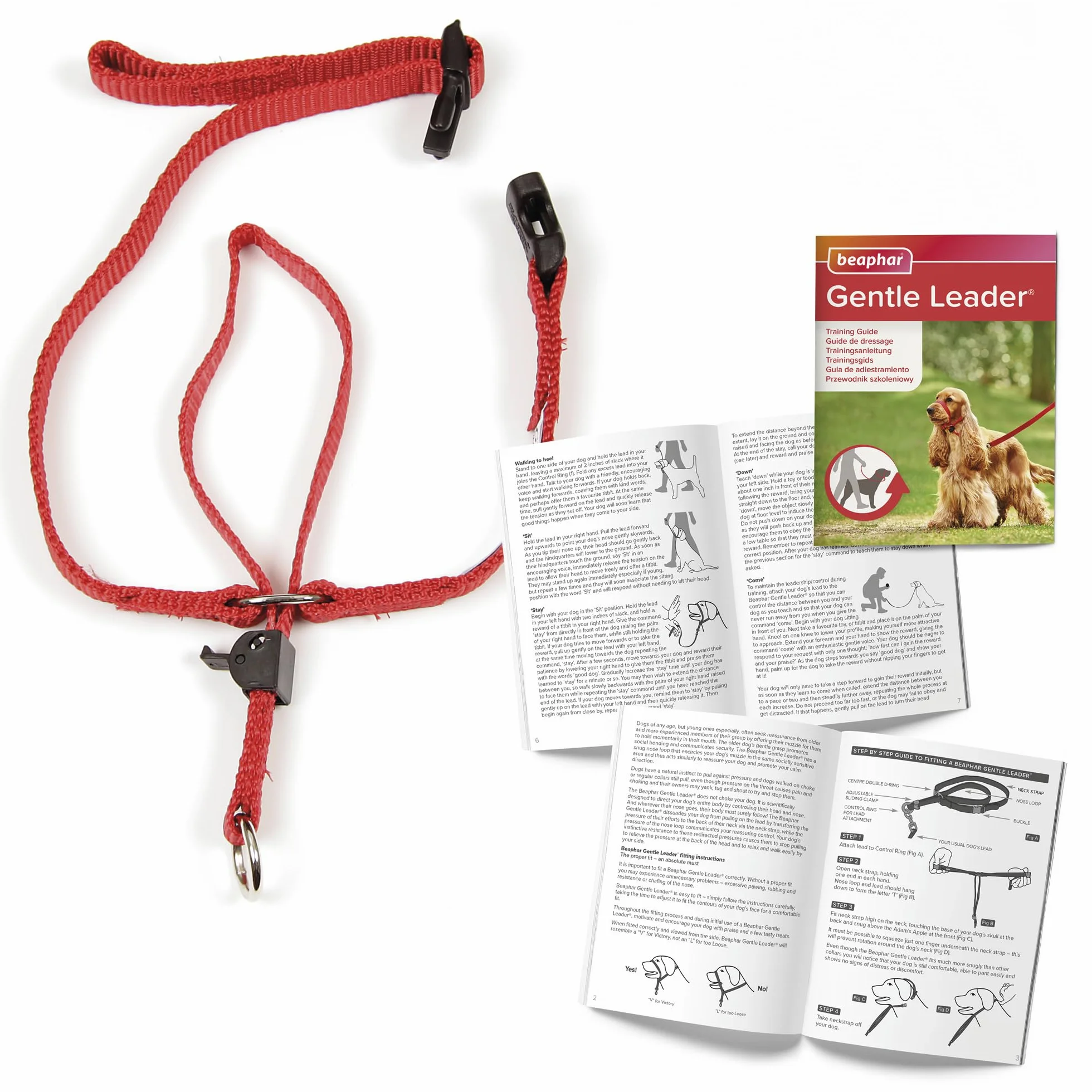 Beaphar, Gentle Leader, Collare per Cani, Misura M, Rosso