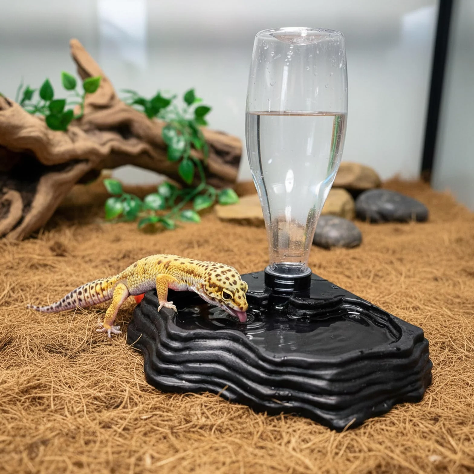 Abbeveratoio per Tartarughe di Terra Distributore di Acqua per Rettili Automatica per Anfibi Ciotola per Tartarughe,Rana