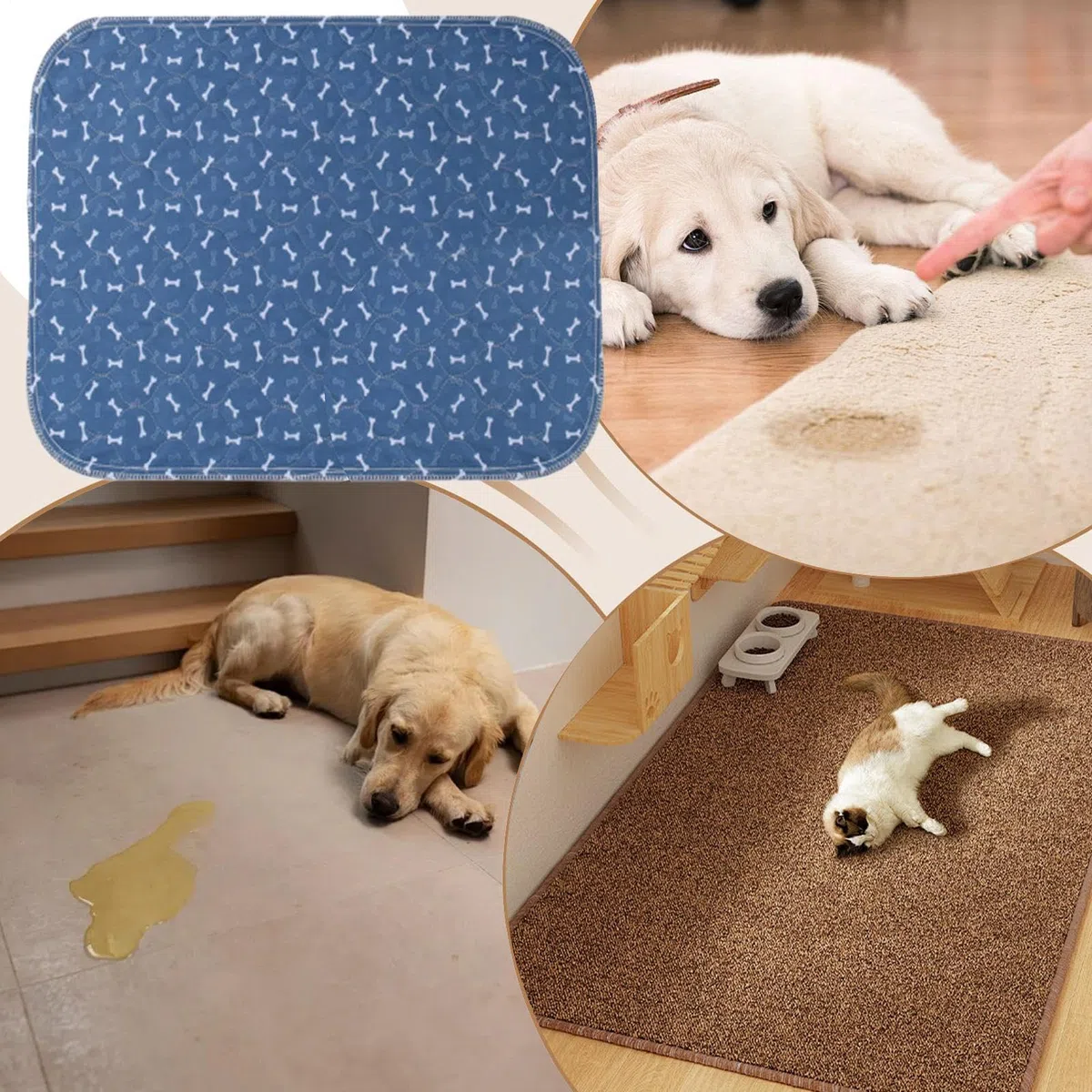 Traversine Cani, Traversine Lavabili Per Cani, Tappetini Smartpet Con Feromoni, Per Pipìs Lavabili Per Canis E Gatti, Per Addestramento Per Animali Domestici Riutilizzabile, Per Tutti I Canis