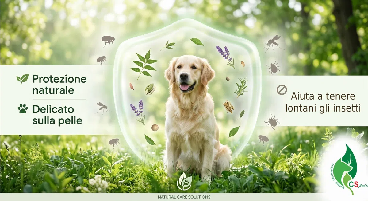 Ecopets Repellente Antiparassitario Naturale per Cani con Olio di Neem Protezione contro Pulci, Zecche Zanzare e Mosche Delicato per Uso Quotidiano con Oli Essenziali e Estratti Botanici