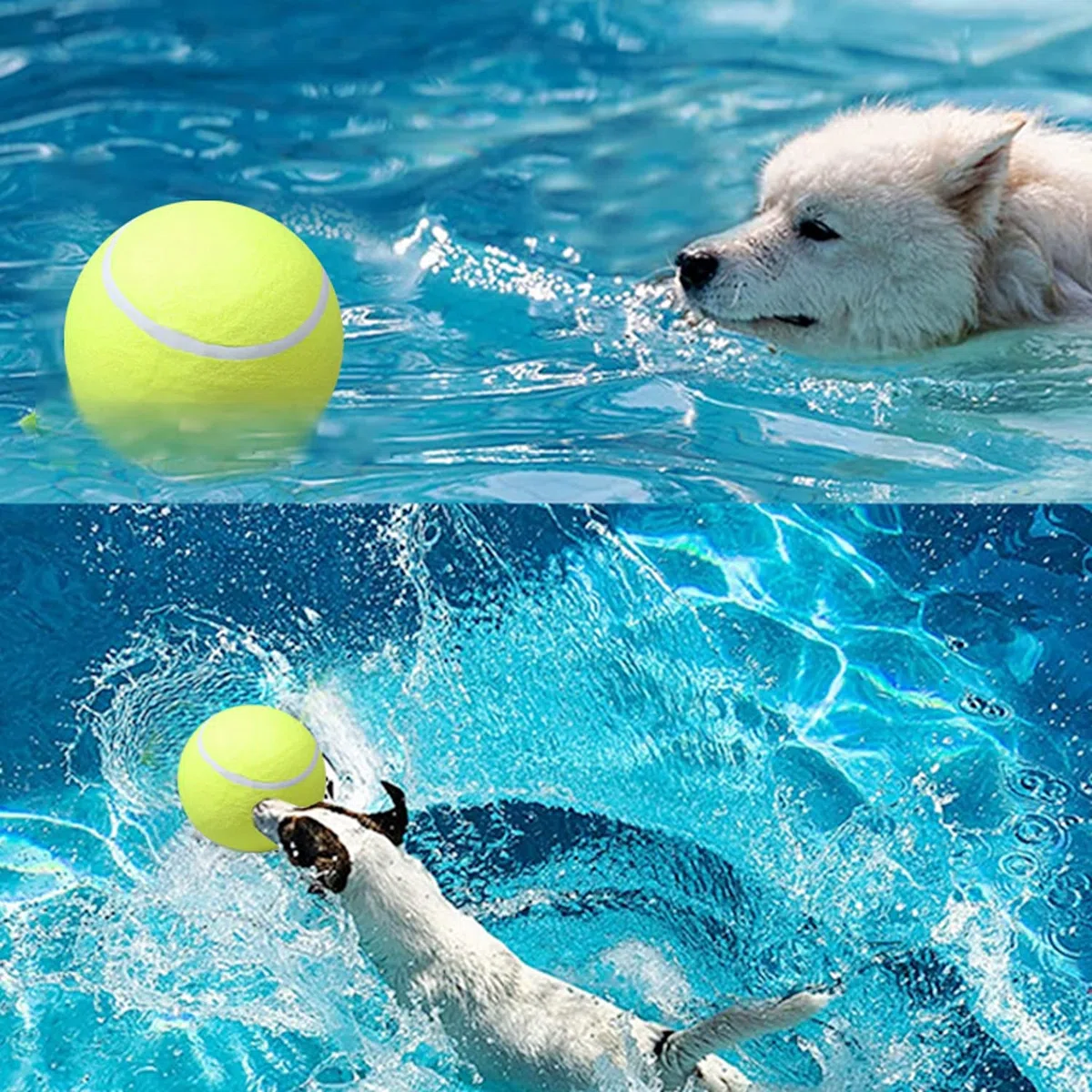 JZK Palla da Tennis Gonfiabile 9,5 Pollici per Cani - Giocattolo da Compagnia per Grandi Cani - Sport All'Aperto e Spiaggia