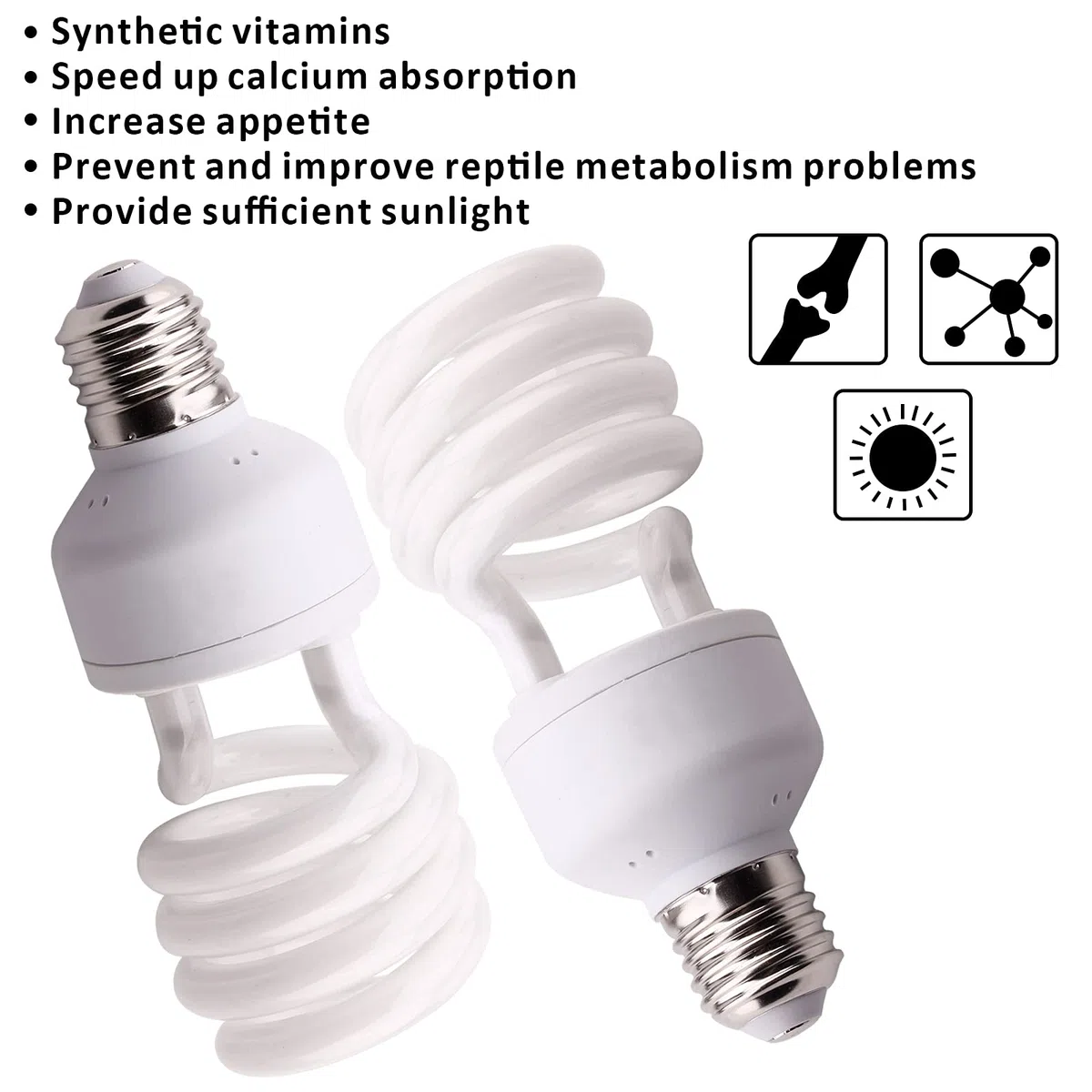 5.0 26W compatta fluorescente per rettili Lampada migliorare la sintesi di D3 uscita UVB per lucertola tartaruga 220-240V E27