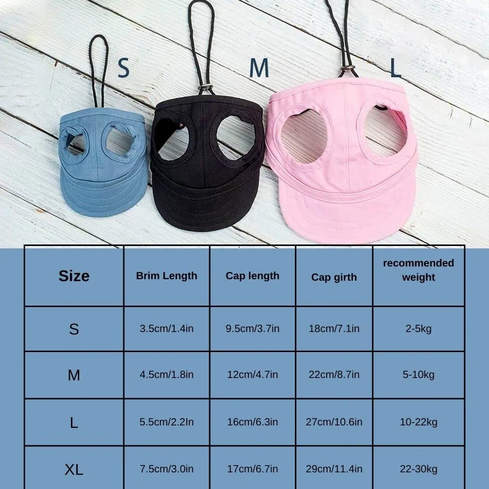Cappello personalizzato con orecchie ricamate per cani – Solare UV, baseball multicolore traspirante, berretto piccolo e medio