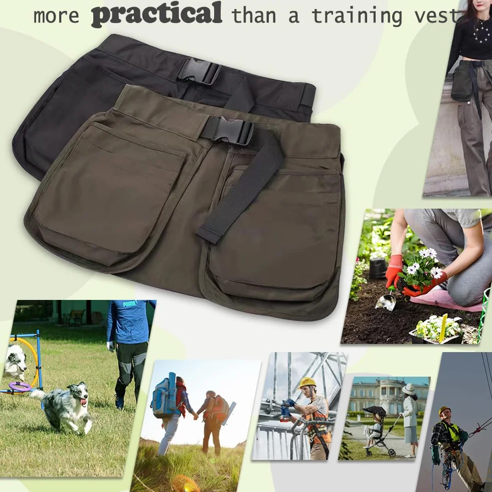 Borsa per addestramento Cani con Tasche Staccabili, Mani libere, Attrezzi da addestramento per Cani, Tasche in Vita, per Uomini e Donne, utilizzata Anche per lavori di Giardinaggio,