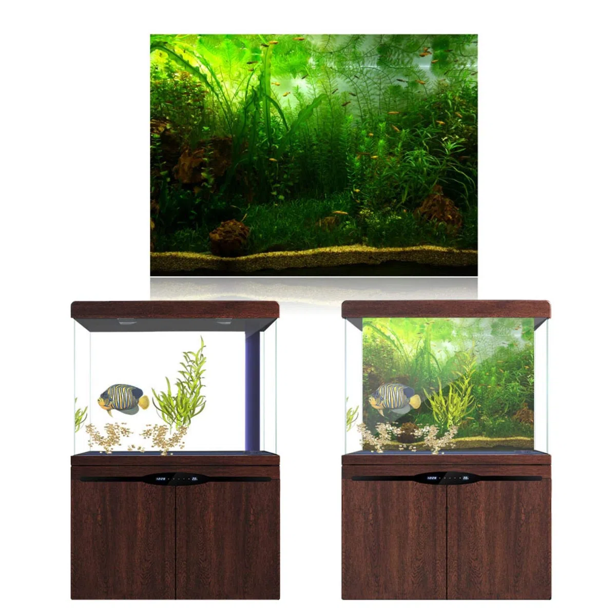 Akozon Sfondo Acquario 80x40 Acquario Poster di Sfondo, Acquario Stile Acquario Acquario Acquario Sfondo Poster Adesivo Addensare Adesivo in PVC statico aggrapparsi sullo Sfondo Decorazioni Decorati